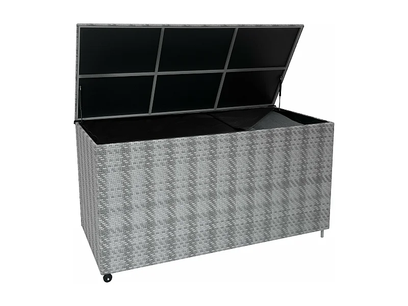 Rattan Garten-Aufbewahrungsbox Serafina Grau – 700L Kissenbox | Decken, Werkzeuge, Spielzeug & Möbel