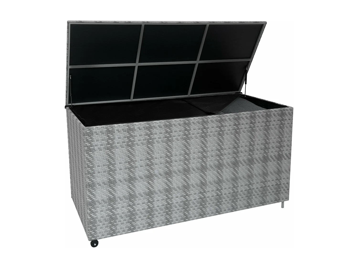 Rattan Garten-Aufbewahrungsbox Serafina Grau – 700L Kissenbox | Decken, Werkzeuge, Spielzeug & Möbel