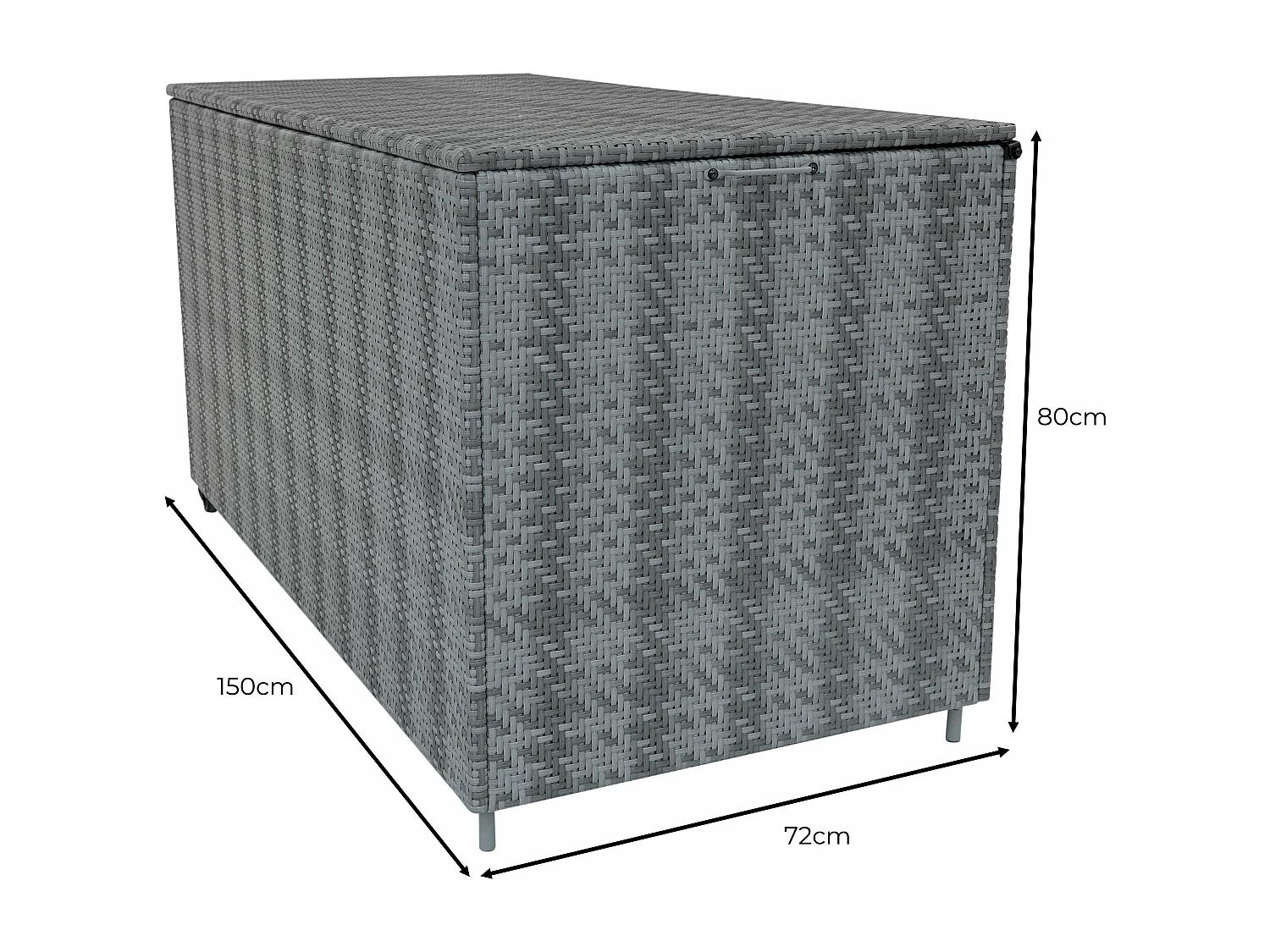 Rattan Garten-Aufbewahrungsbox Serafina Grau – 700L Kissenbox | Decken, Werkzeuge, Spielzeug & Möbel