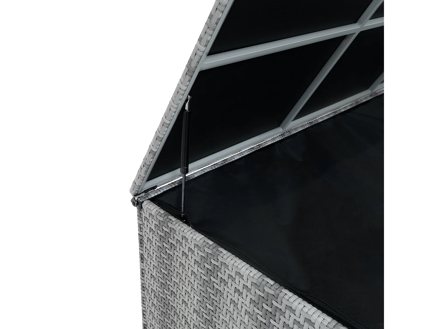 Rattan Garten-Aufbewahrungsbox Serafina Grau – 700L Kissenbox | Decken, Werkzeuge, Spielzeug & Möbel