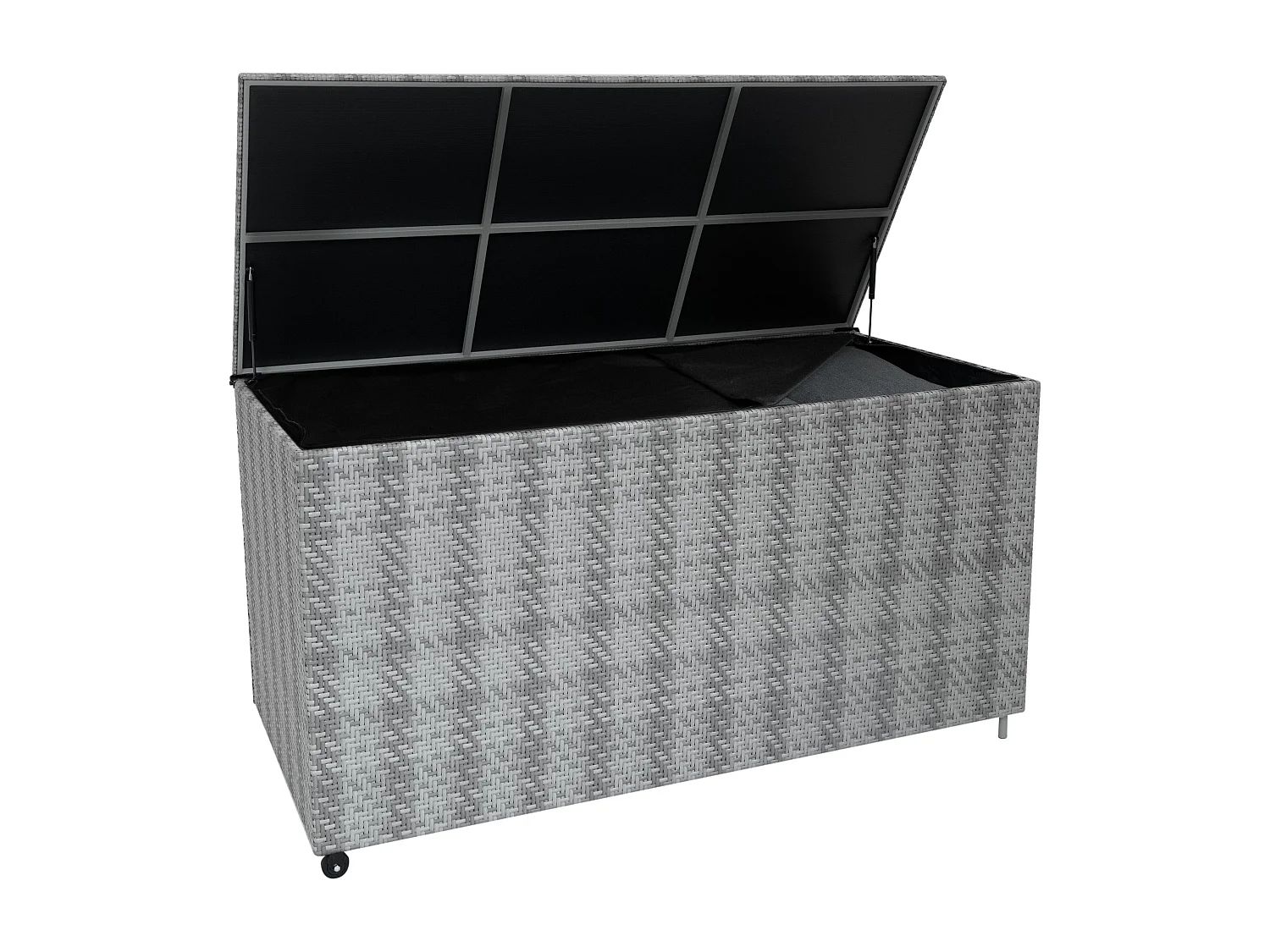 Rattan Garten-Aufbewahrungsbox Serafina Grau – 700L Kissenbox | Decken, Werkzeuge, Spielzeug & Möbel