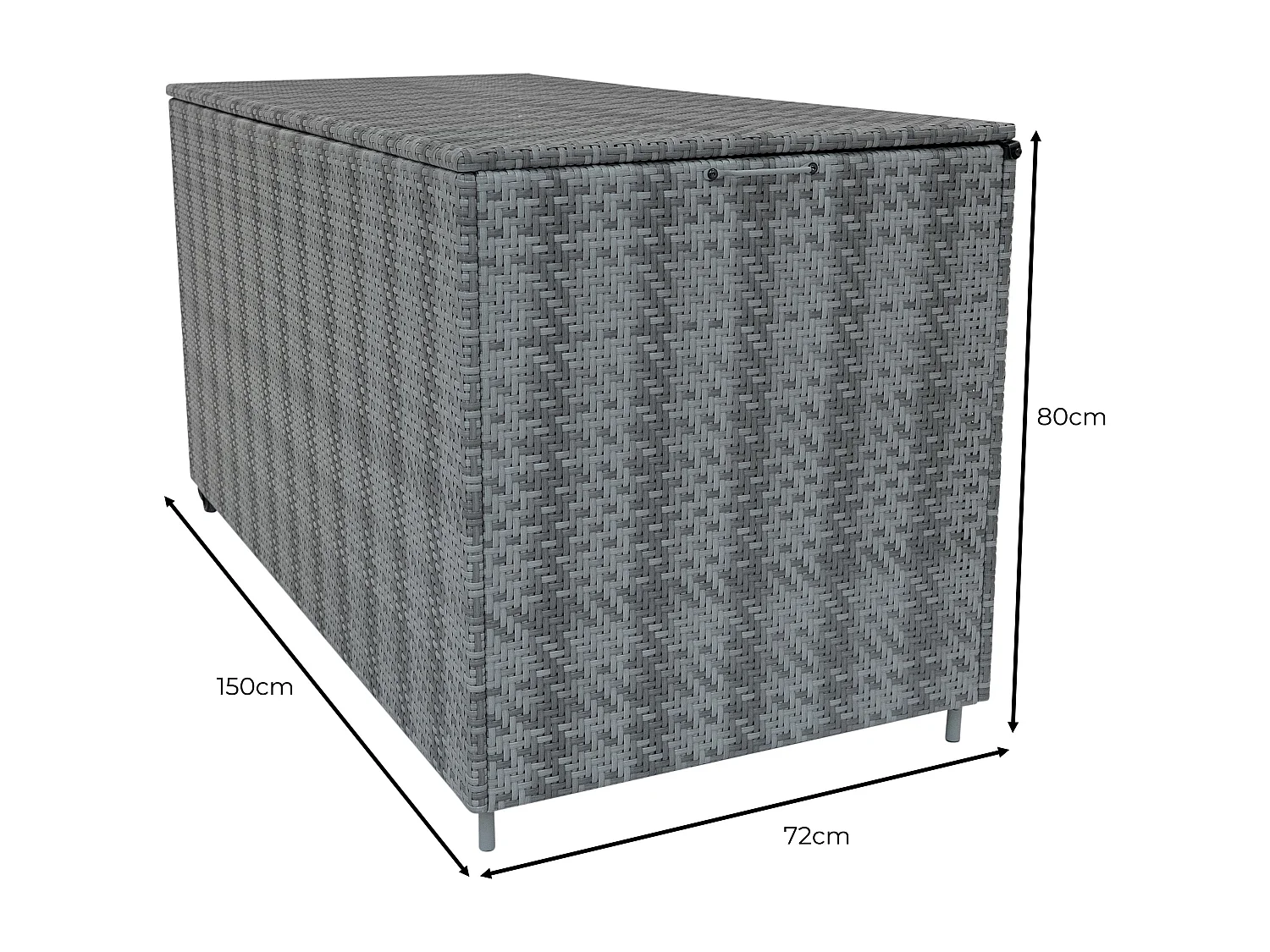 Rattan Garten-Aufbewahrungsbox Serafina Grau – 700L Kissenbox | Decken, Werkzeuge, Spielzeug & Möbel