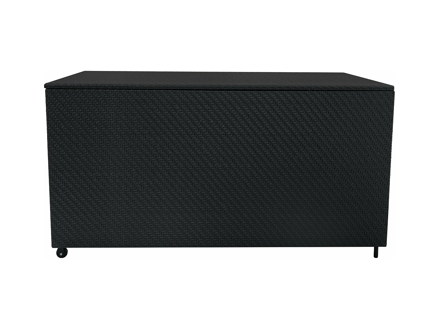 Baule Serafina in Rattan Nero 700L Per Esterno – con Ruote e Rivestimento