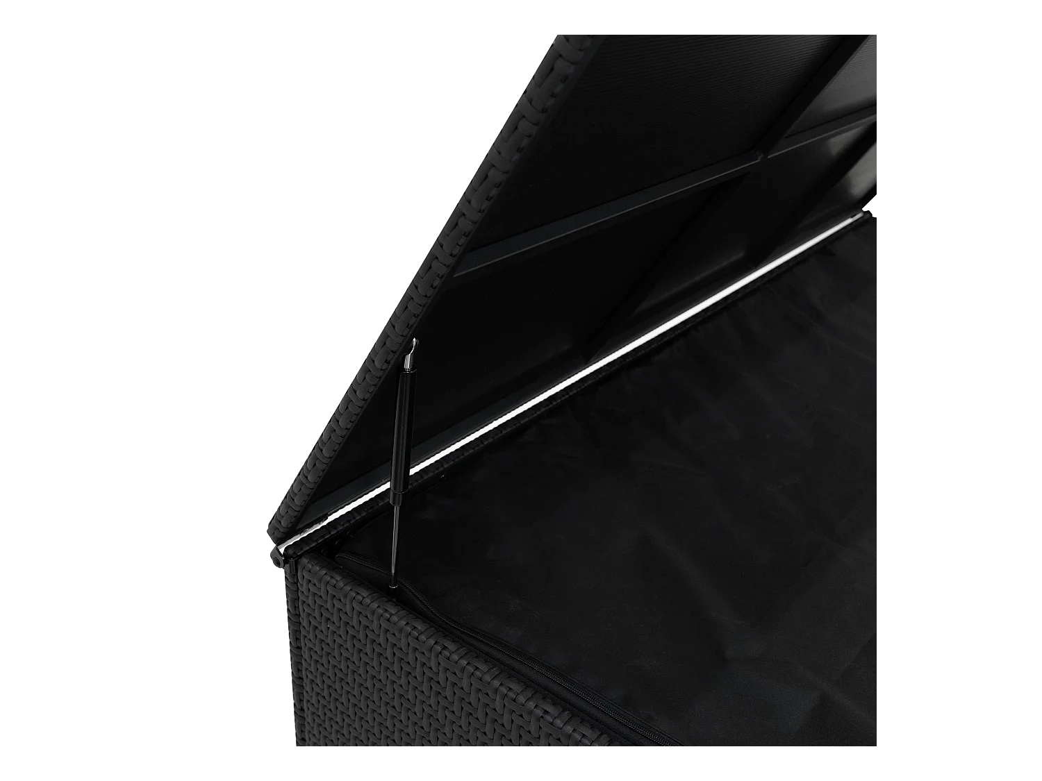 Baule Serafina in Rattan Nero 700L Per Esterno – con Ruote e Rivestimento