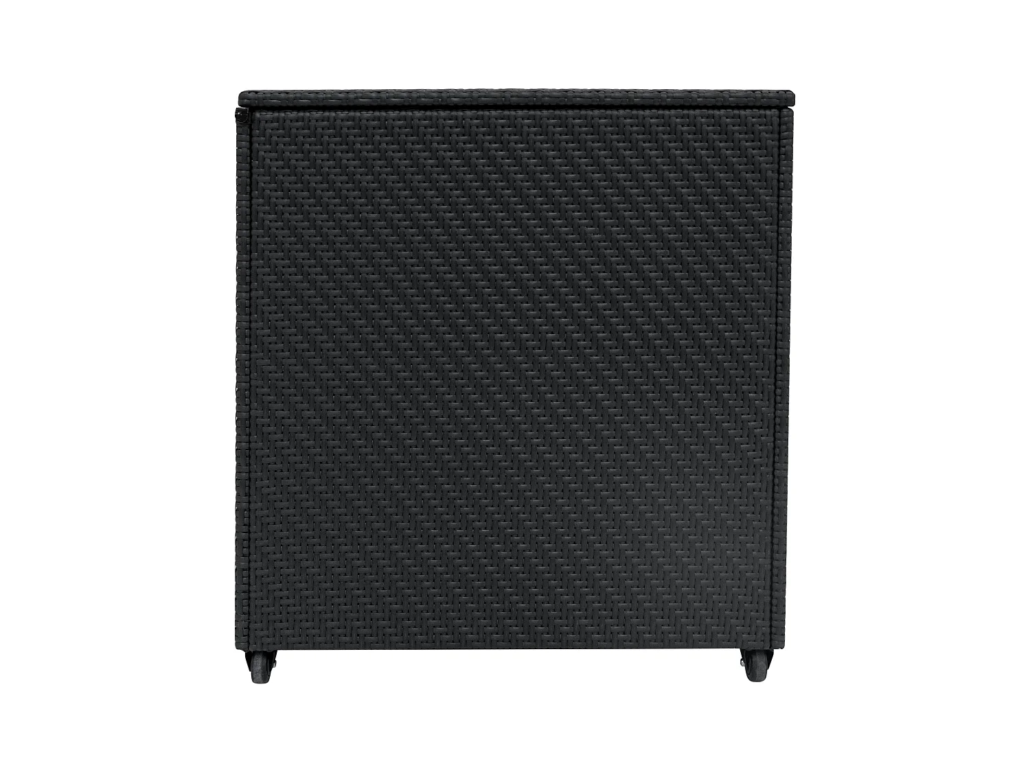 Baule Serafina in Rattan Nero 700L Per Esterno – con Ruote e Rivestimento