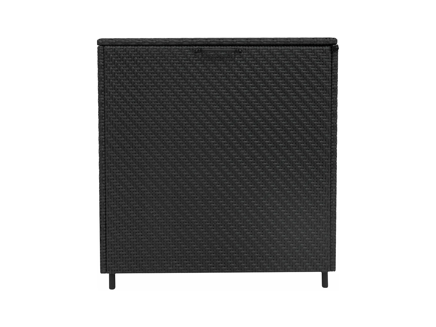 Baule Serafina in Rattan Nero 700L Per Esterno – con Ruote e Rivestimento