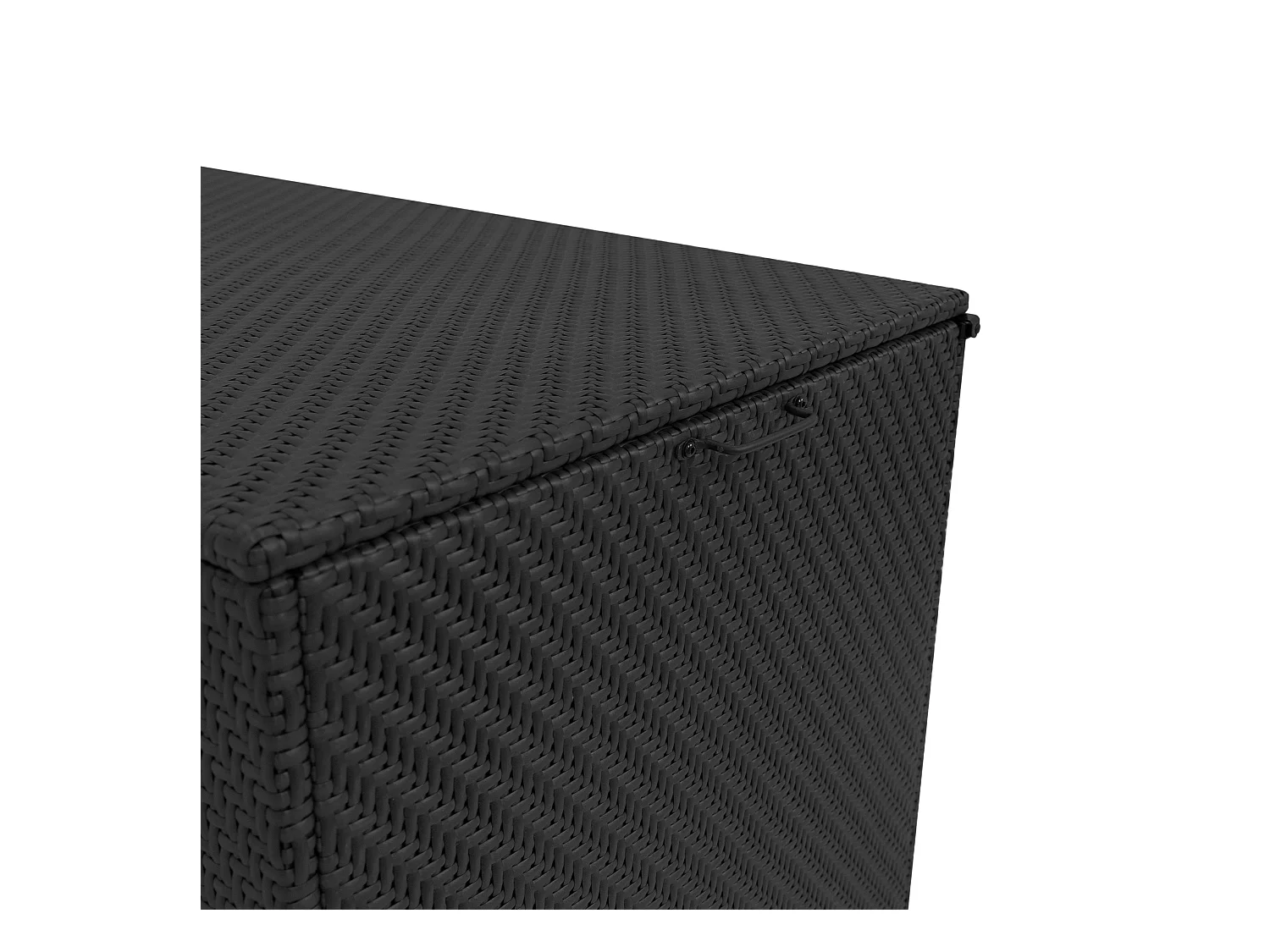 Baule Serafina in Rattan Nero 700L Per Esterno – con Ruote e Rivestimento