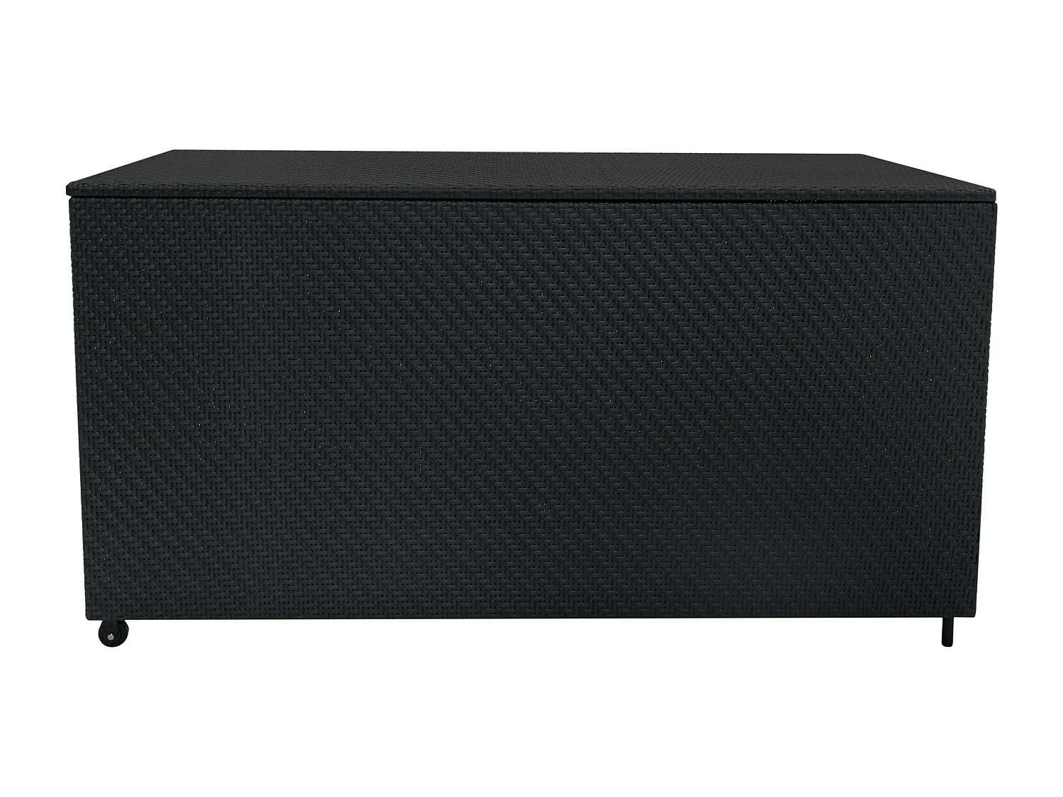 Coffre de Rangement 700L en Rotin Noir Extérieur Coussin Large Terrasse