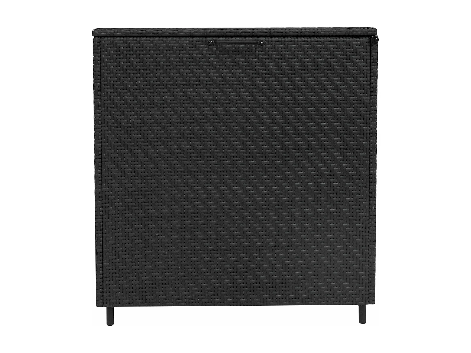 Coffre de Rangement 700L en Rotin Noir Extérieur Coussin Large Terrasse