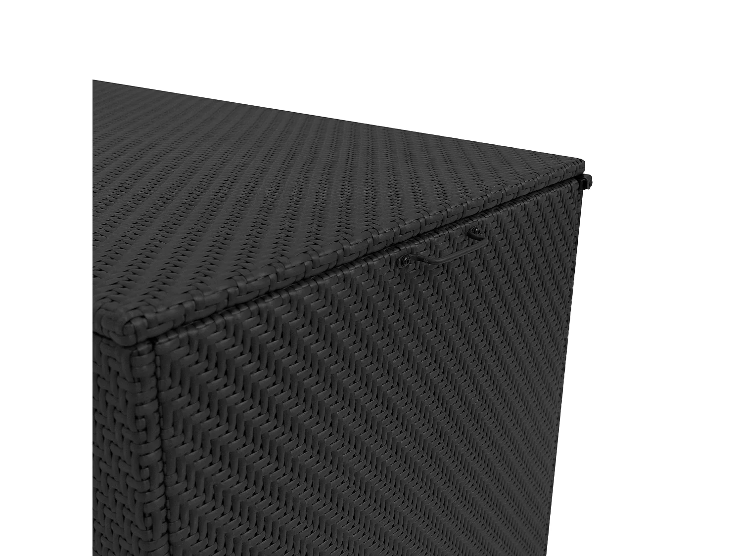 Coffre de Rangement 700L en Rotin Noir Extérieur Coussin Large Terrasse