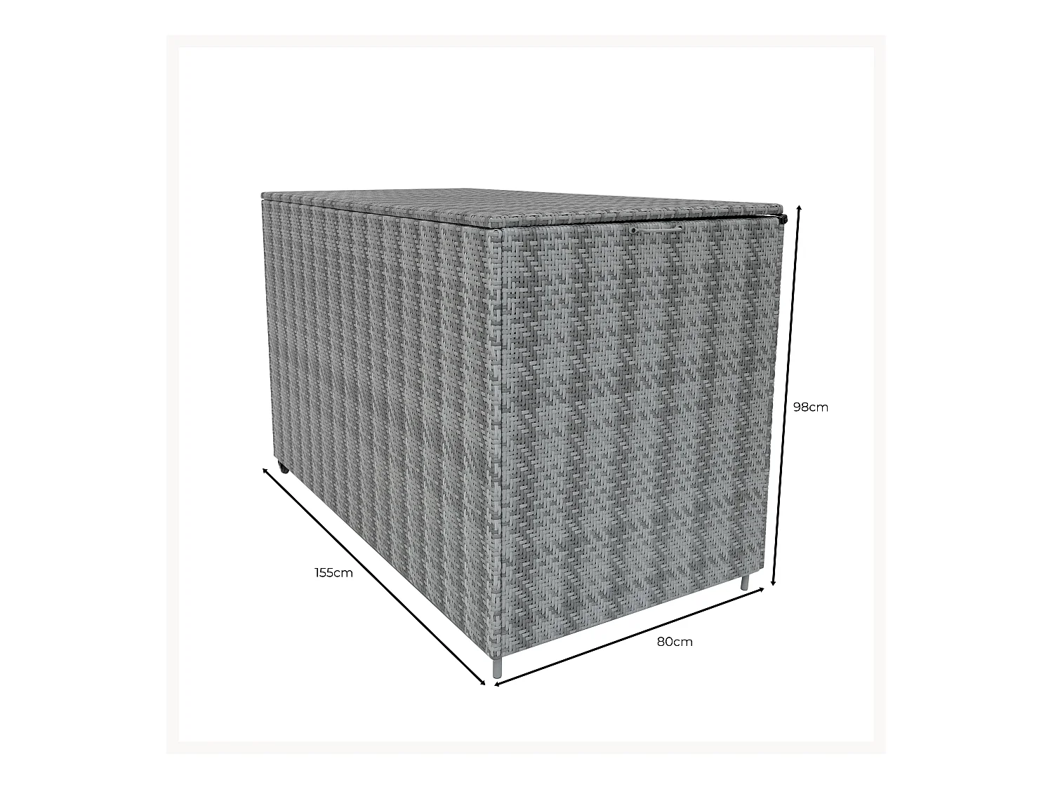 Rattan Garten-Aufbewahrungsbox Serafina Grau – 996L Kissenbox | Decken, Werkzeuge, Spielzeug & Möbel