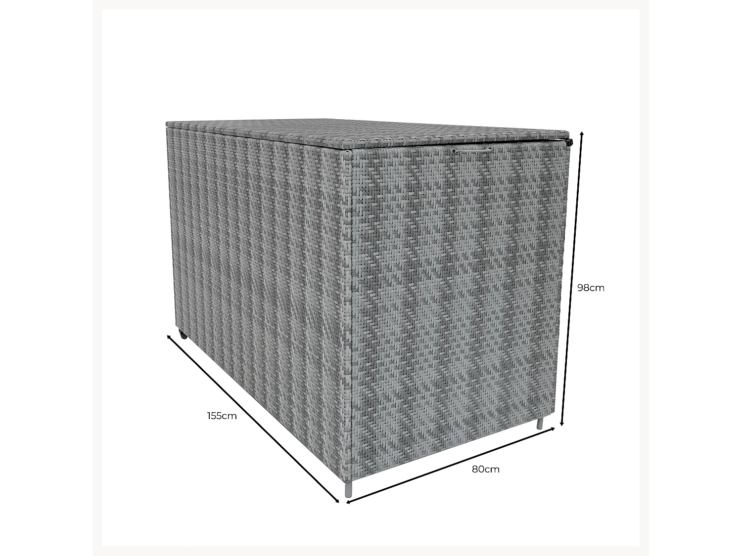 Rattan Garten-Aufbewahrungsbox Serafina Grau – 996L Kissenbox | Decken, Werkzeuge, Spielzeug & Möbel