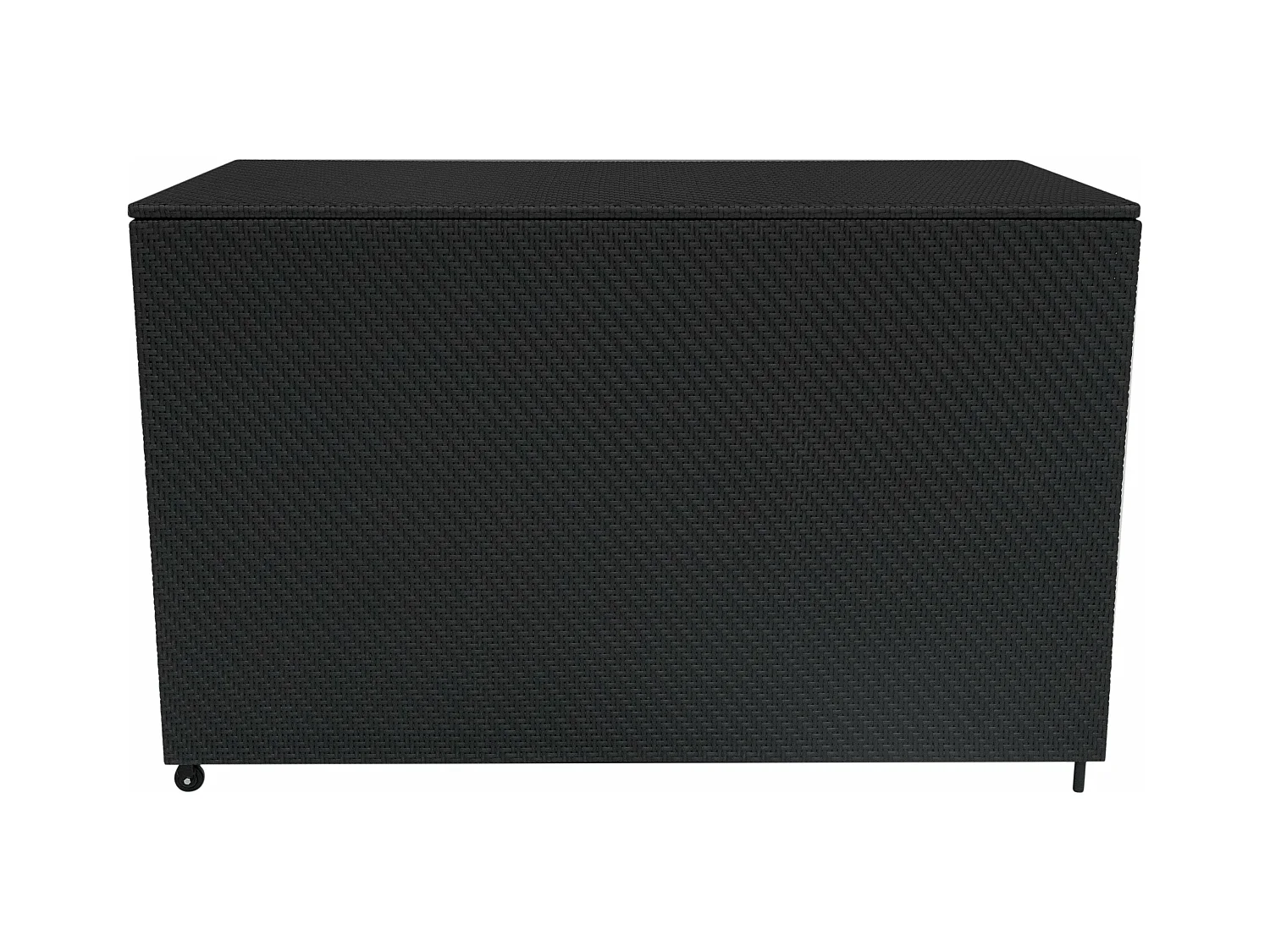 Baule Serafina in Rattan Nero 996L per Esterno – con Ruote e Rivestimento