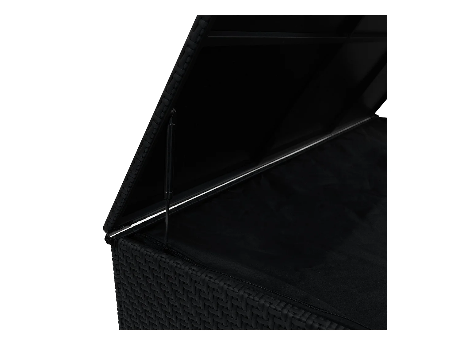 Baule Serafina in Rattan Nero 996L per Esterno – con Ruote e Rivestimento