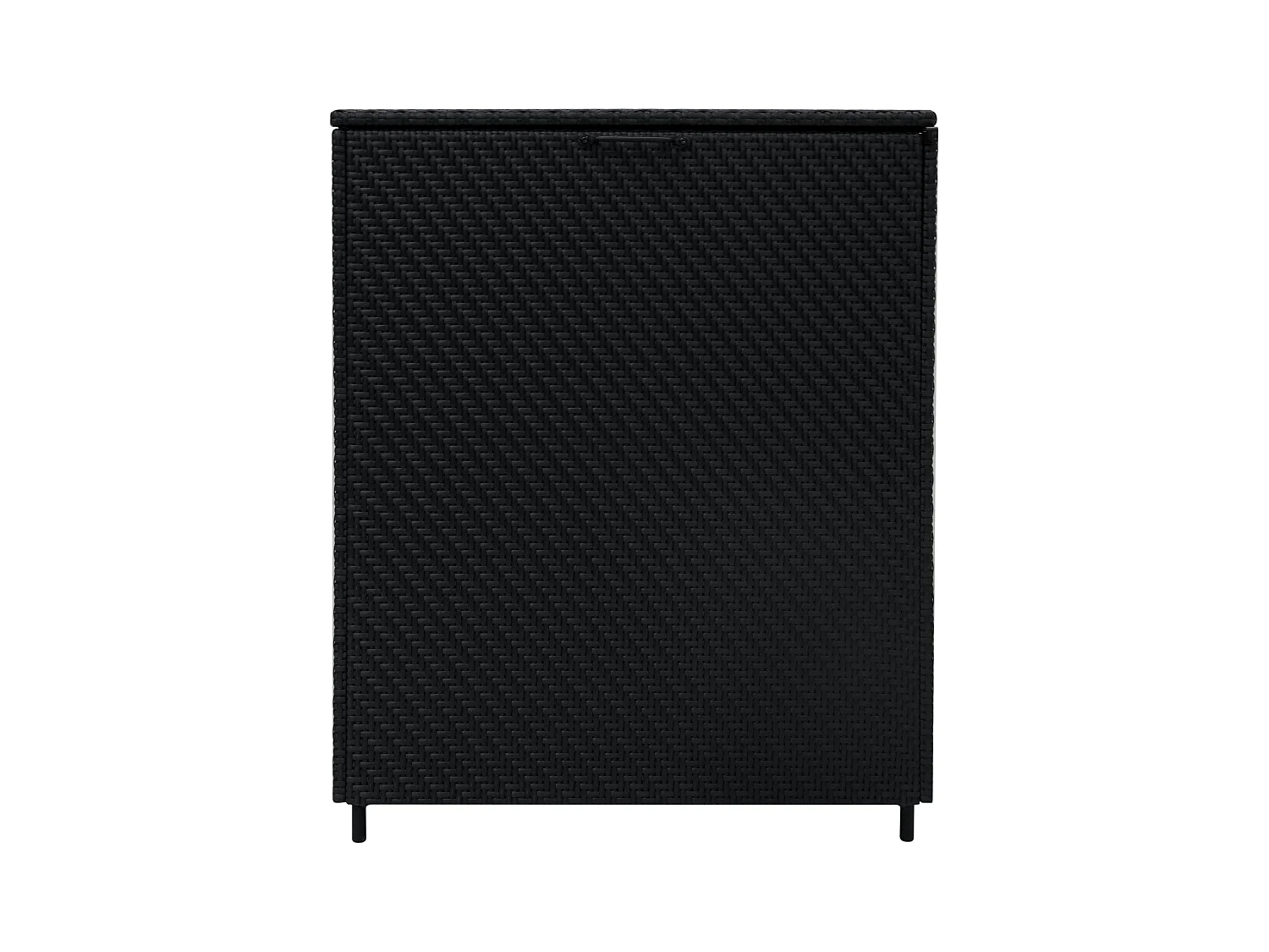 Baule Serafina in Rattan Nero 996L per Esterno – con Ruote e Rivestimento