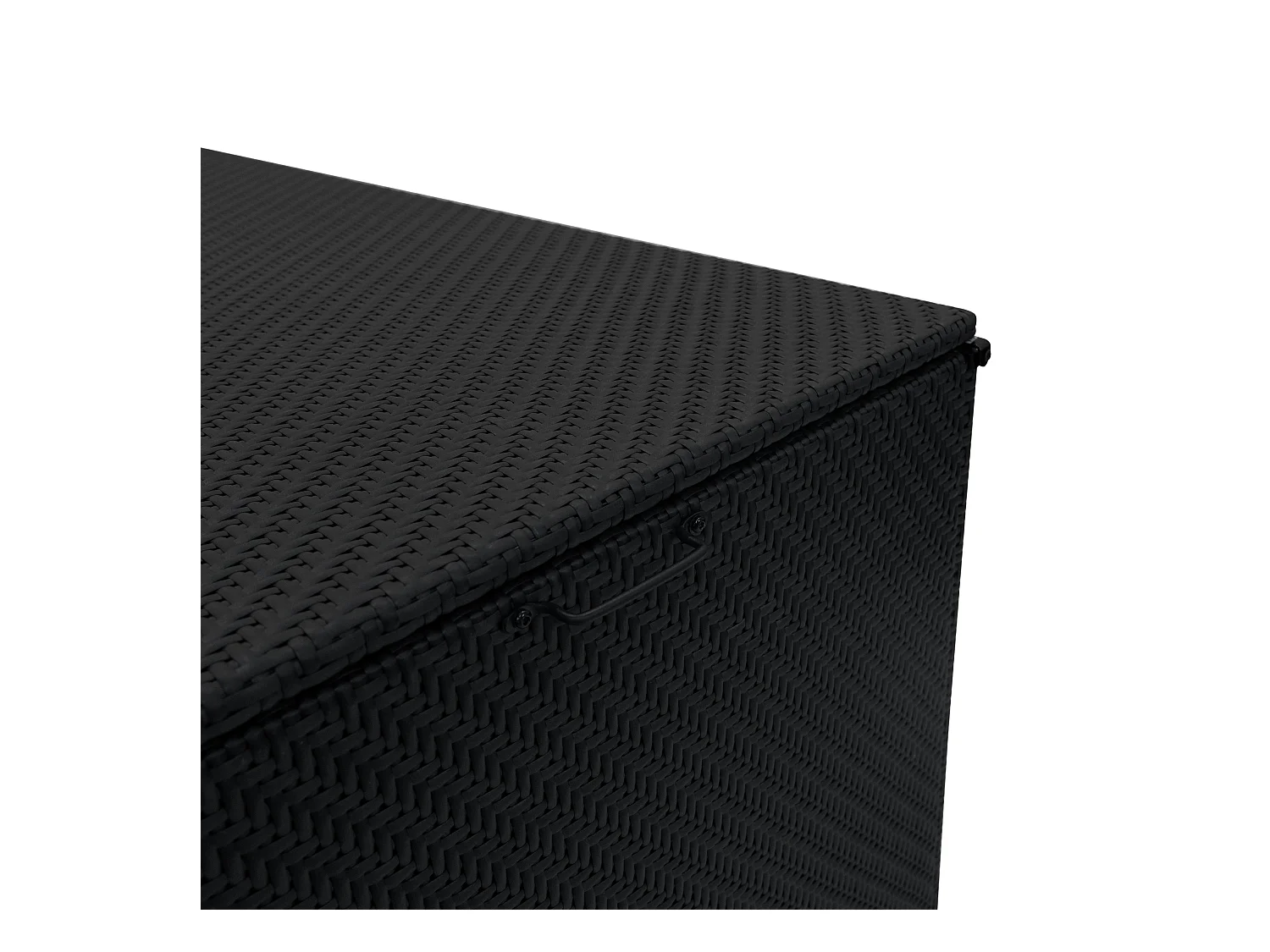 Baule Serafina in Rattan Nero 996L per Esterno – con Ruote e Rivestimento