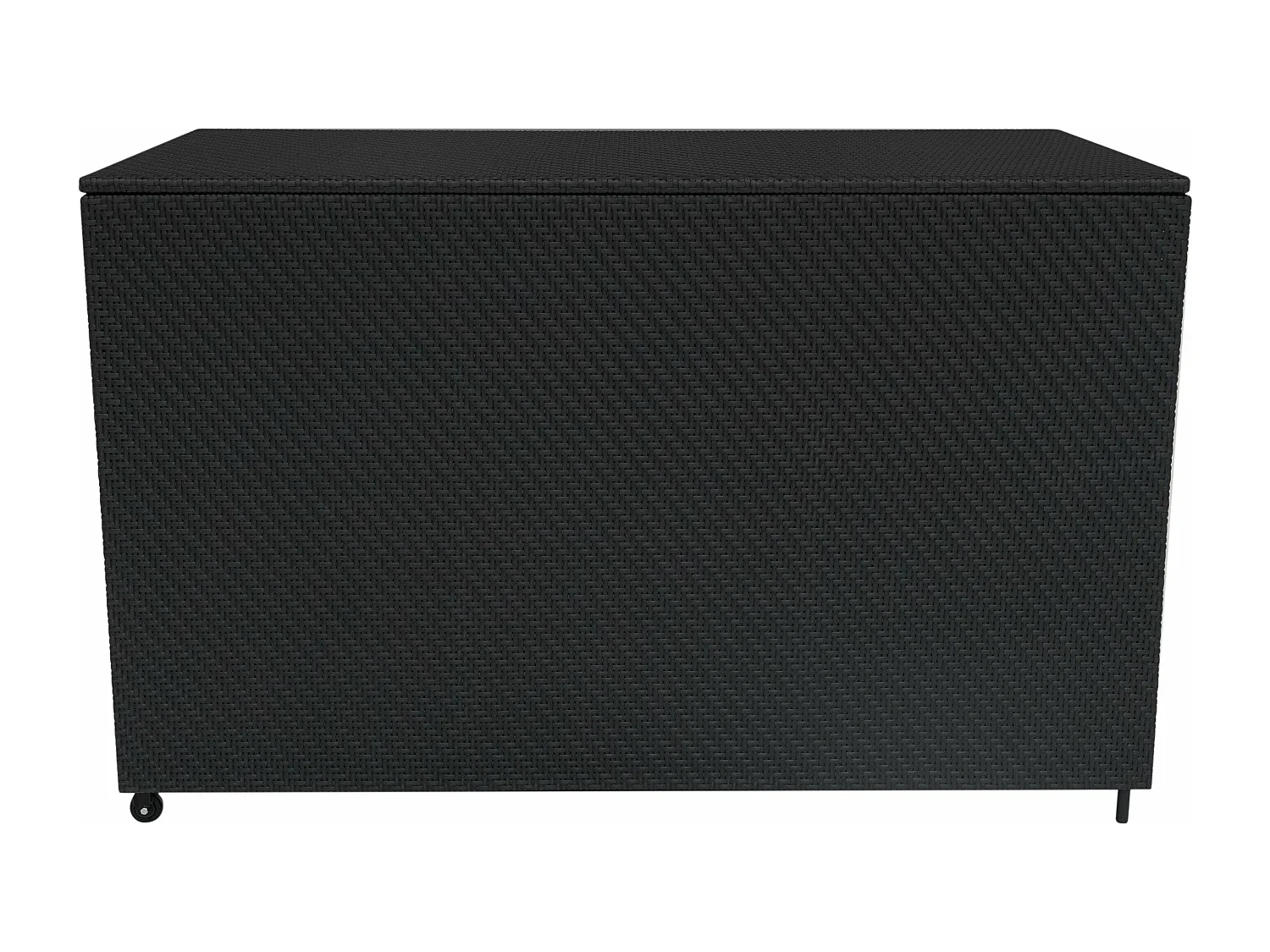 Coffre de Rangement 996L en Rotin Noir Extérieur Coussin Large Terrasse