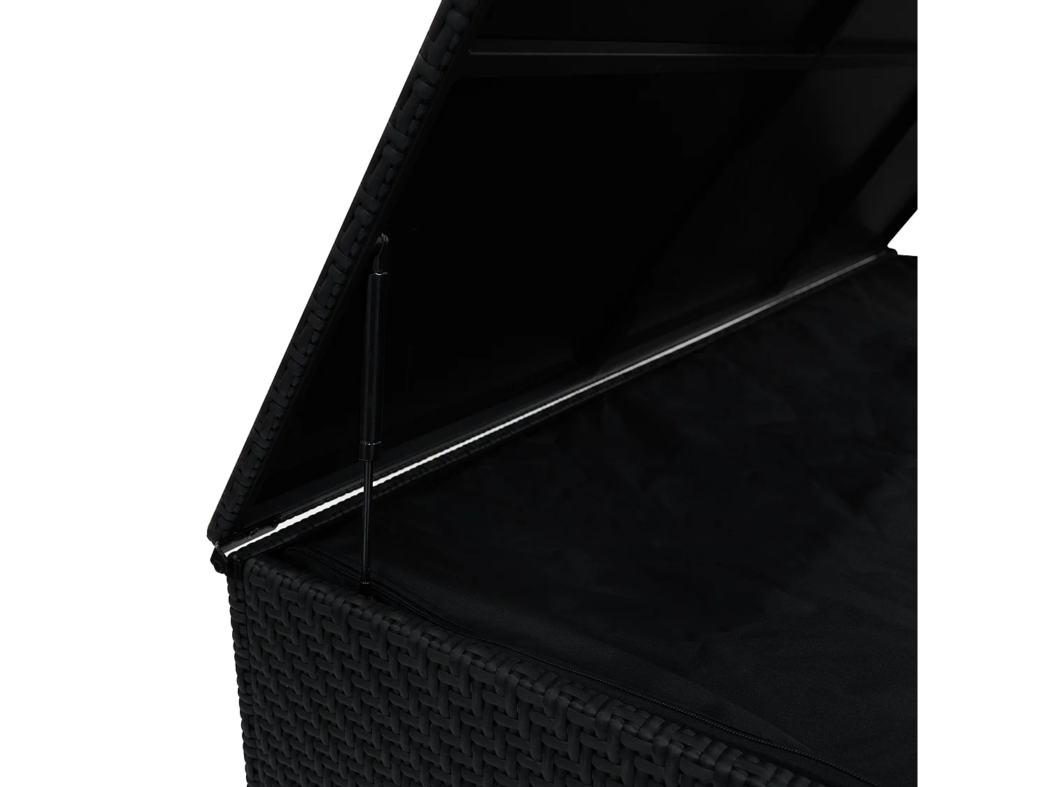 Coffre de Rangement 996L en Rotin Noir Extérieur Coussin Large Terrasse