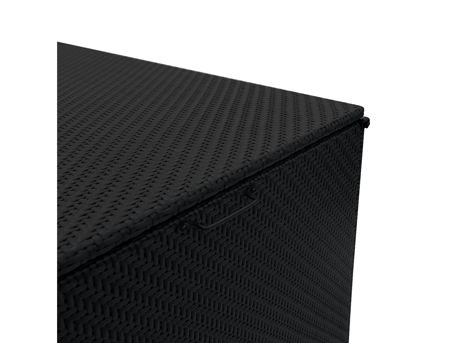 Coffre de Rangement 996L en Rotin Noir Extérieur Coussin Large Terrasse