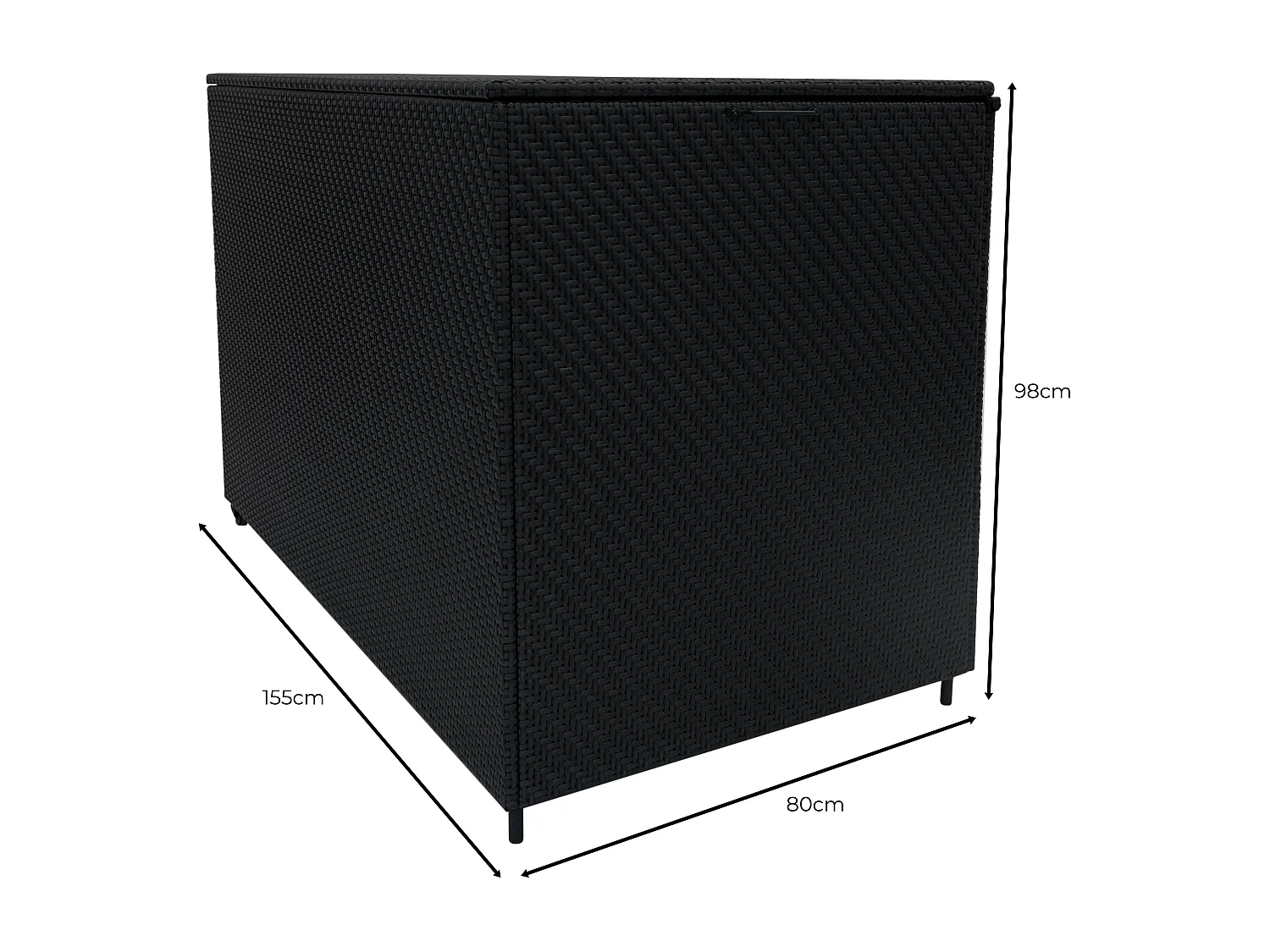 Rattan Garten-Aufbewahrungsbox Serafina Schwarz – 996L Kissenbox | Decken, Werkzeuge, Spielzeug & Möbel