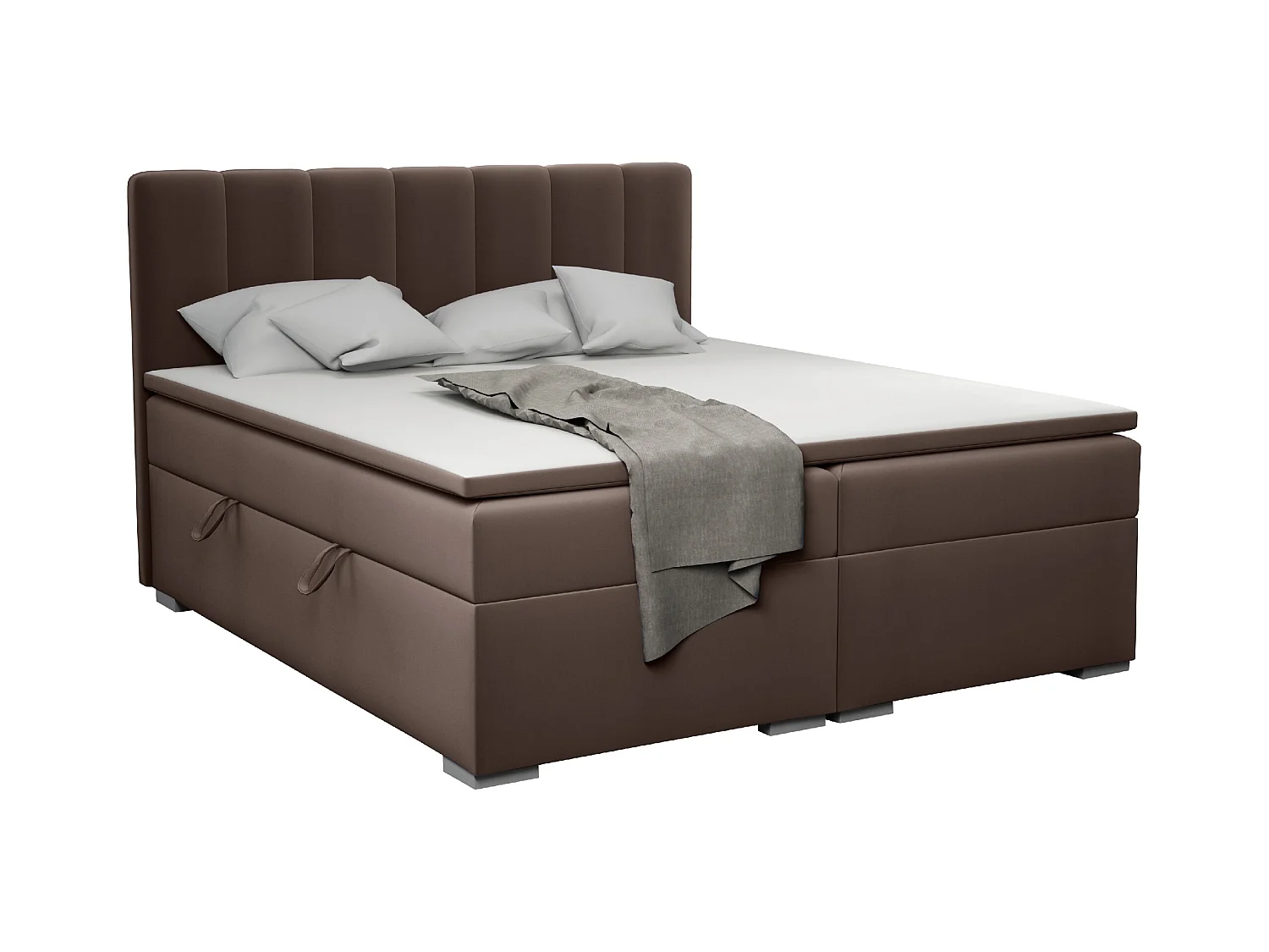 LIT BOXSPRING avec surmatelas Monaco 180x200 cm, noir (Soft 11)