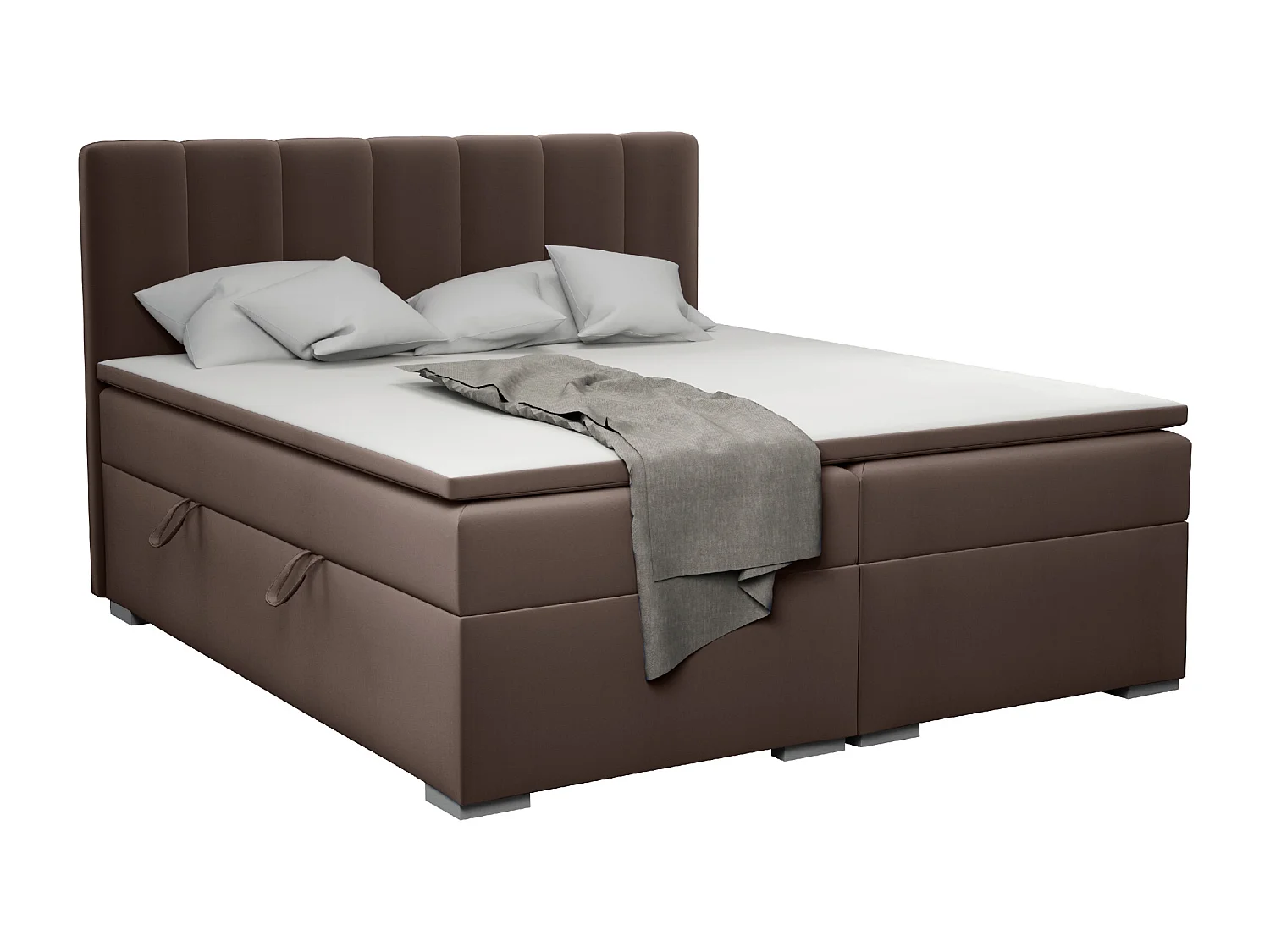 LIT BOXSPRING avec surmatelas Monaco 160x200 cm, noir (Soft 11)