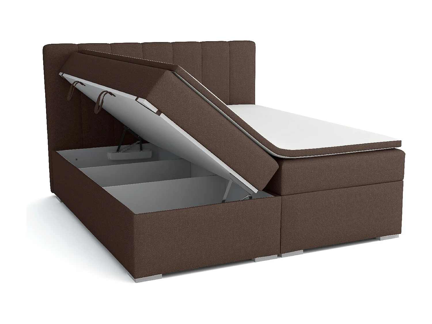 LIT BOXSPRING avec surmatelas Monaco 160x200 cm, noir (Soft 11)