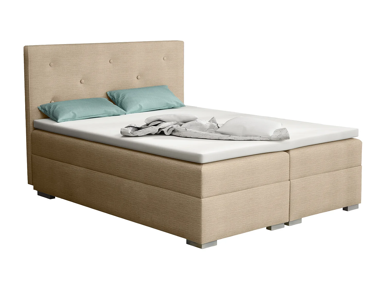 LIT BOXSPRING avec surmatelas Holta 180x200 cm, Orinoco 22 (Beige brun clair)