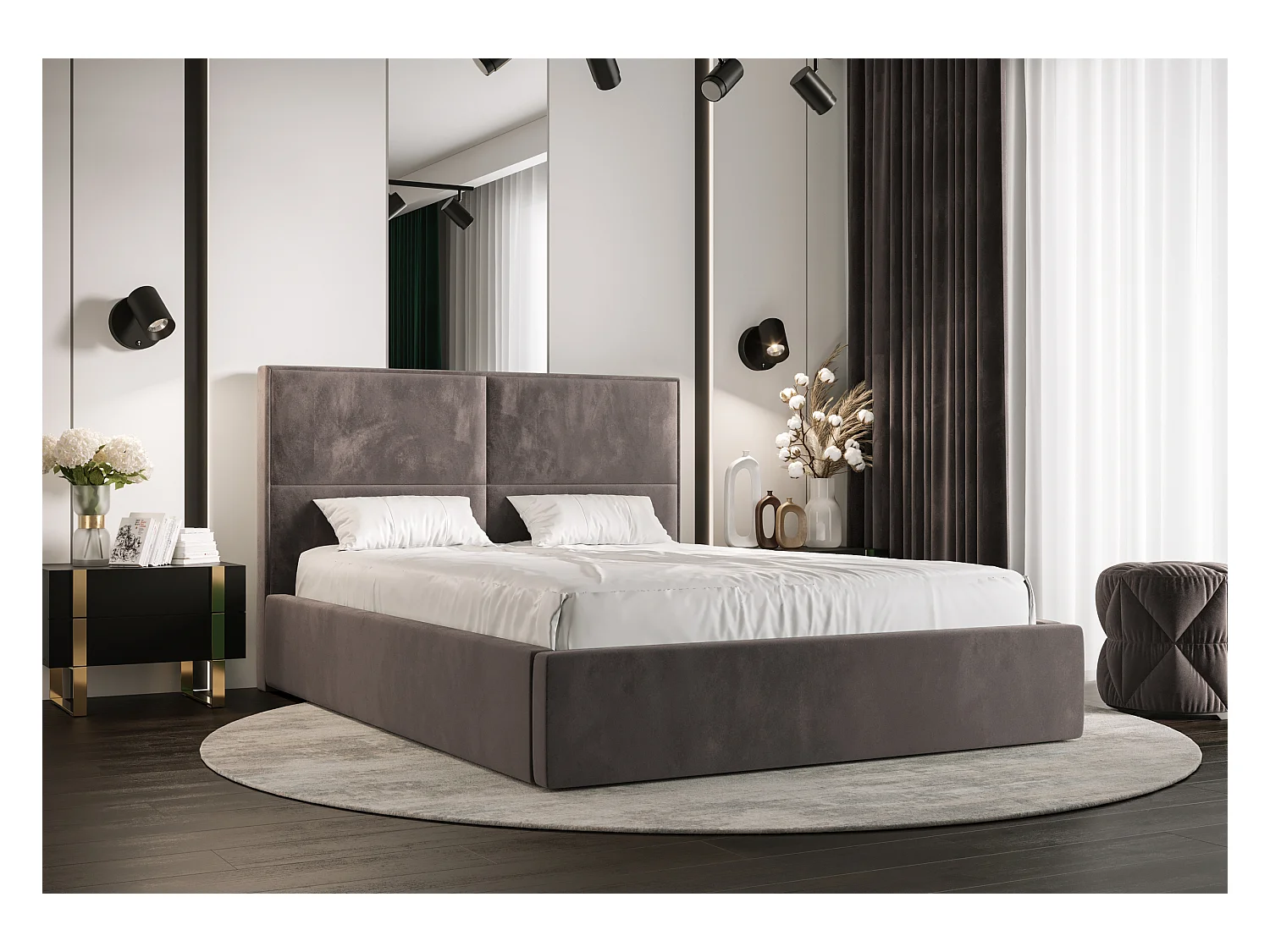 Polsterbett APOLLO 160x200 monolith 15 TOP ANGEBOT mit Kopfteile, gepolstertes, - Matratze und mit Aufbewahrung unter Bett