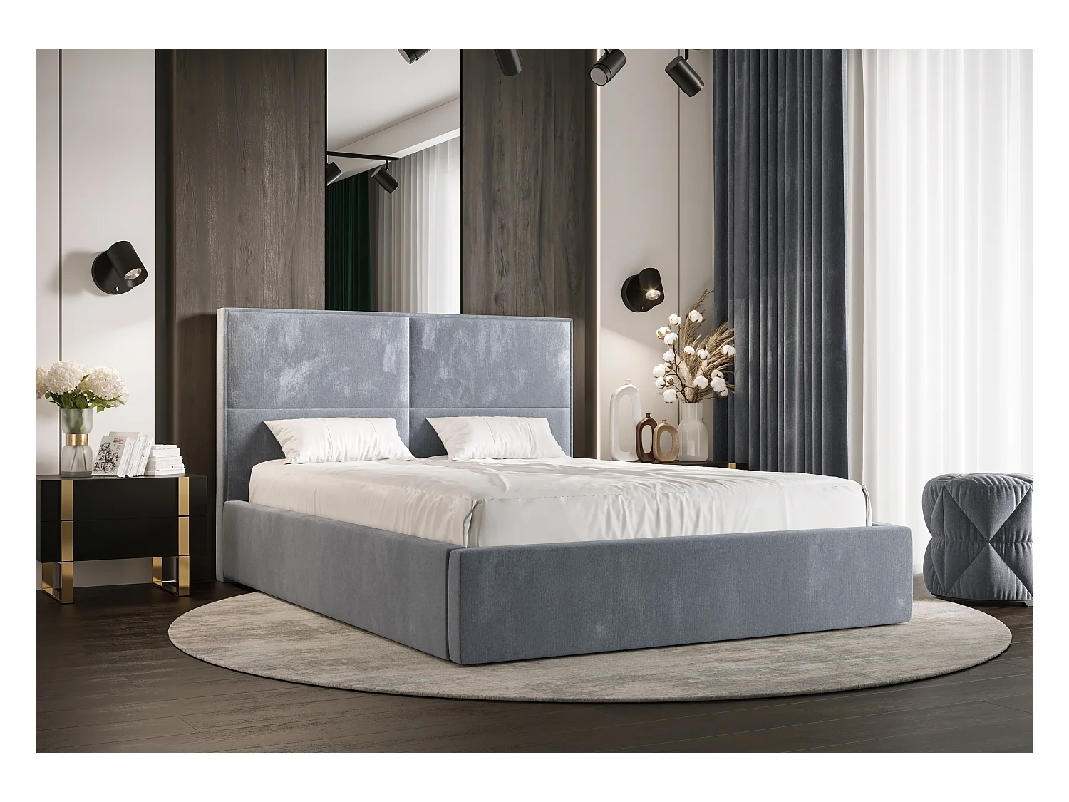 Łóżko tapicerowane APOLLO 160x200 monolith 70