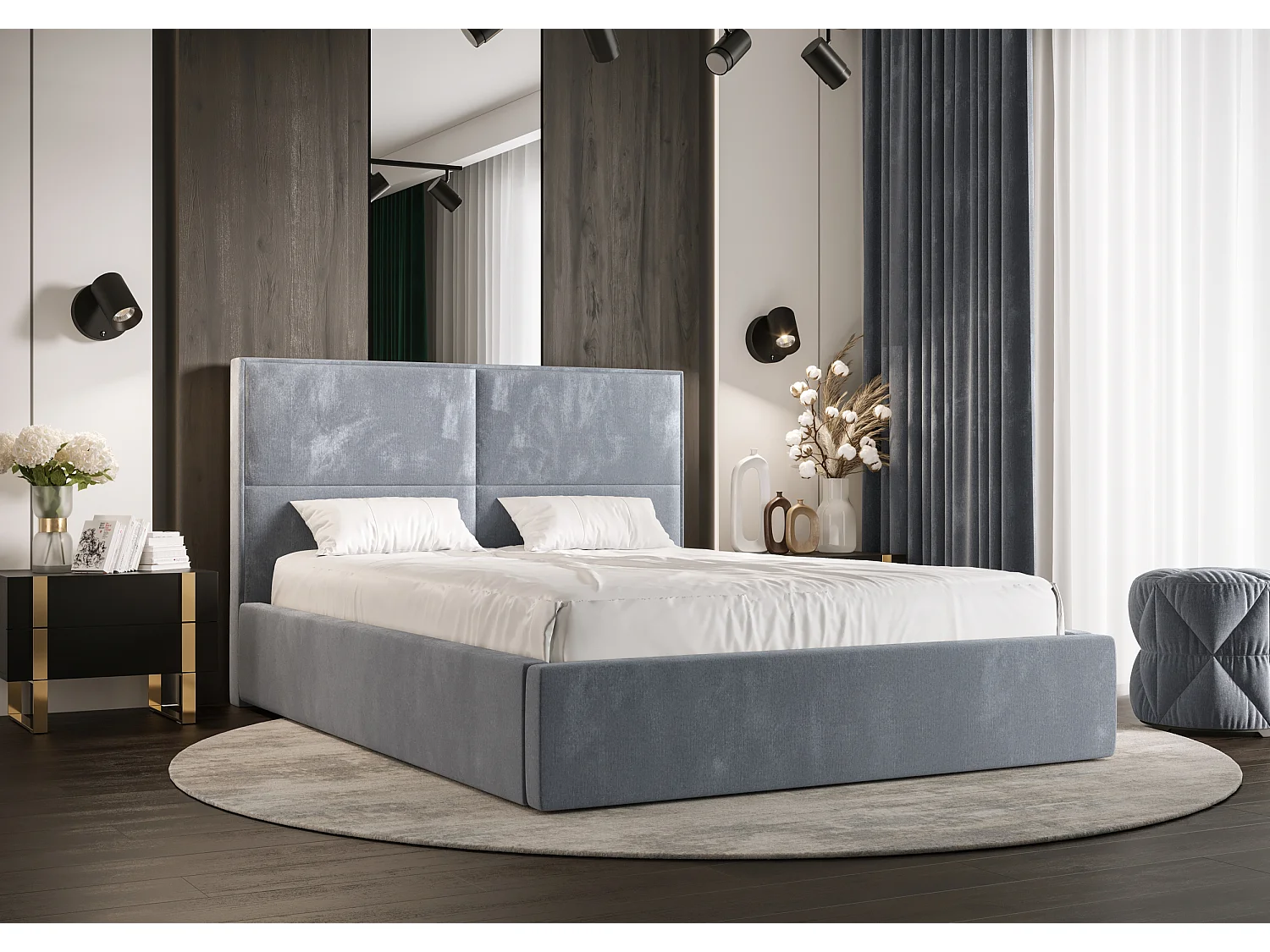 Polsterbett APOLLO 180x200 monolith 70 TOP ANGEBOT mit Kopfteile, gepolstertes, - Matratze und mit Aufbewahrung unter Bett