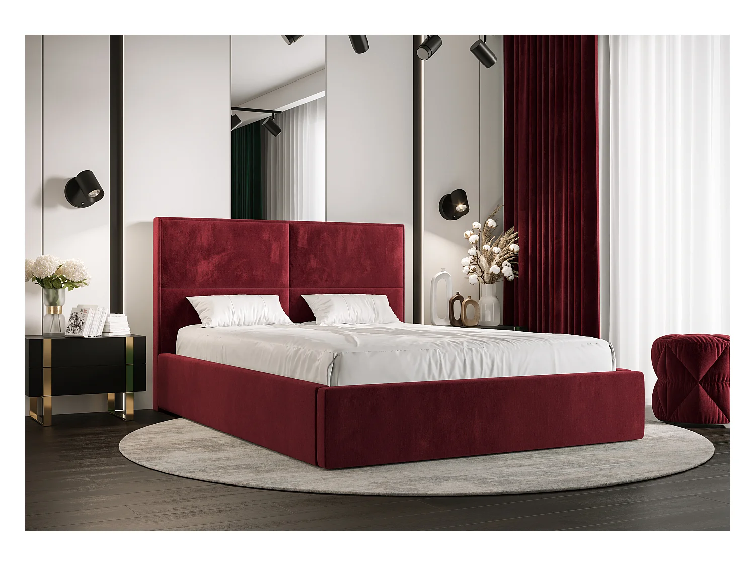 Polsterbett APOLLO 140x200 monolith 59 TOP ANGEBOT mit Kopfteile, gepolstertes, - Matratze und mit Aufbewahrung unter Bett