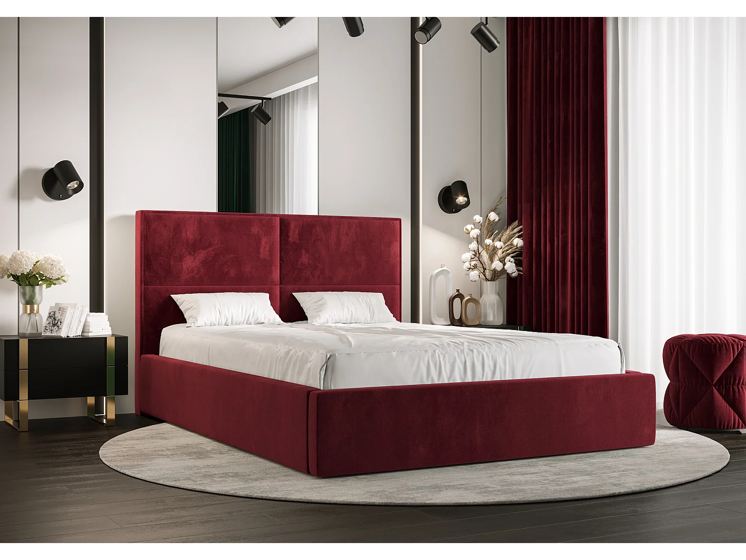 Polsterbett APOLLO 140x200 monolith 59 TOP ANGEBOT mit Kopfteile, gepolstertes, - Matratze und mit Aufbewahrung unter Bett