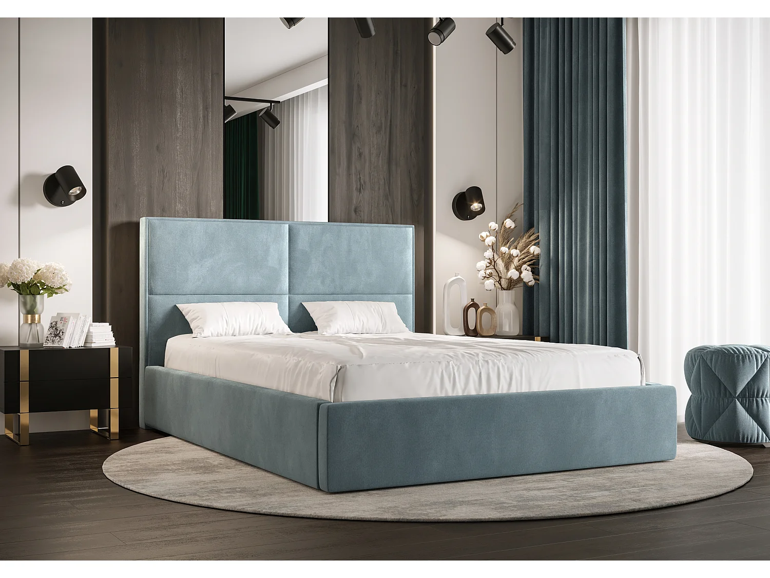 Polsterbett APOLLO 90x200 monolith 72 TOP ANGEBOT mit Kopfteile, gepolstertes, - Matratze und mit Aufbewahrung unter Bett