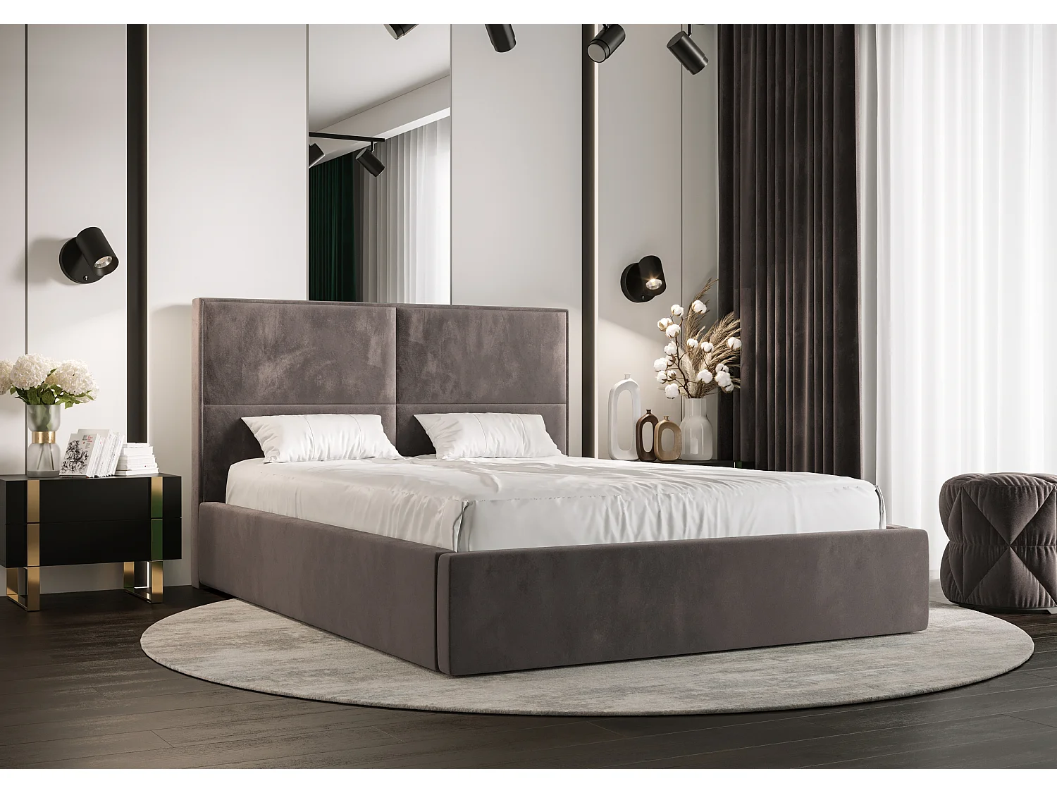 Polsterbett APOLLO 140x200 monolith 15 TOP ANGEBOT mit Kopfteile, gepolstertes, - Matratze und mit Aufbewahrung unter Bett