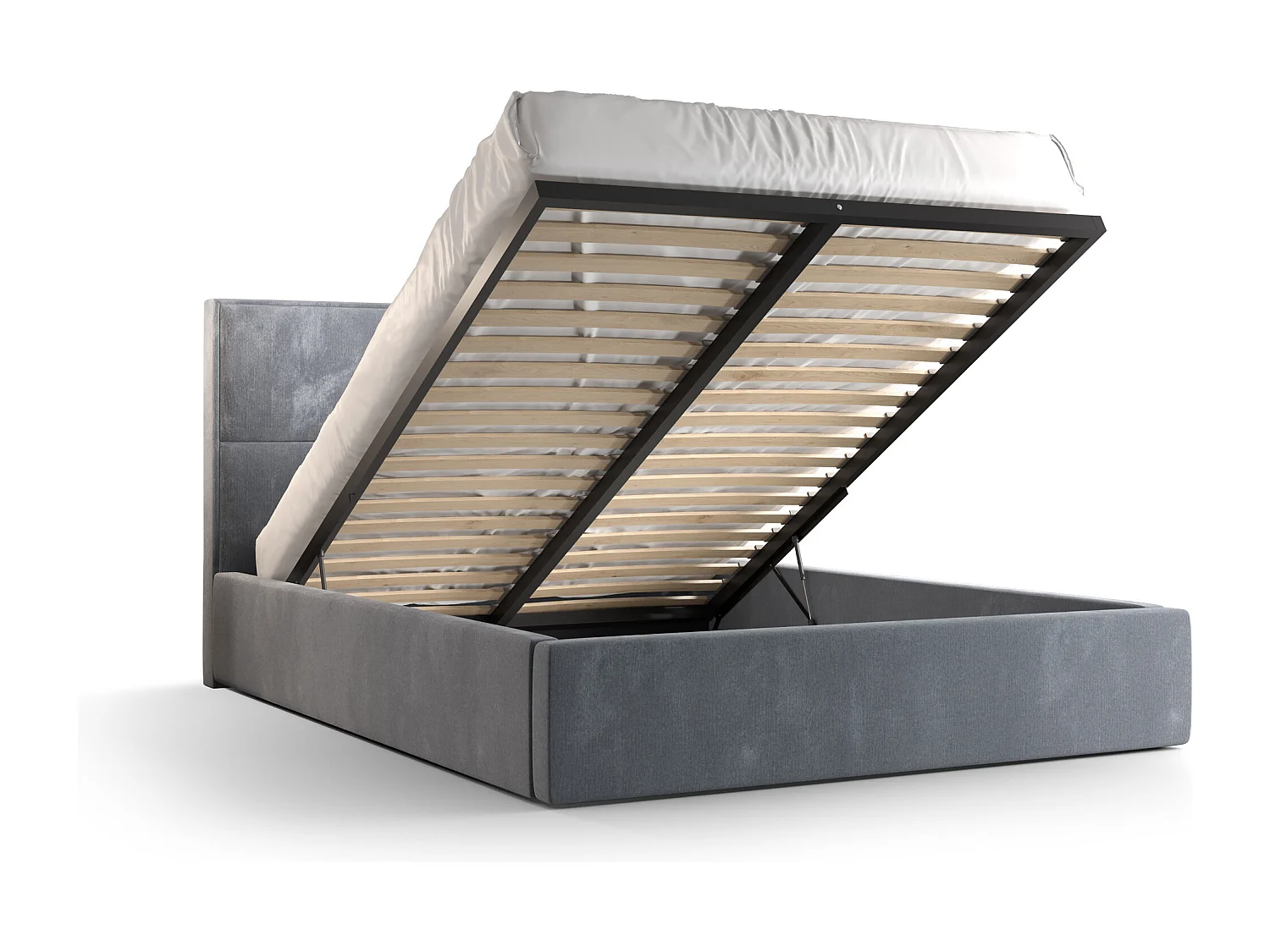 Polsterbett APOLLO 90x200 monolith 02 TOP ANGEBOT mit Kopfteile, gepolstertes, - Matratze und mit Aufbewahrung unter Bett