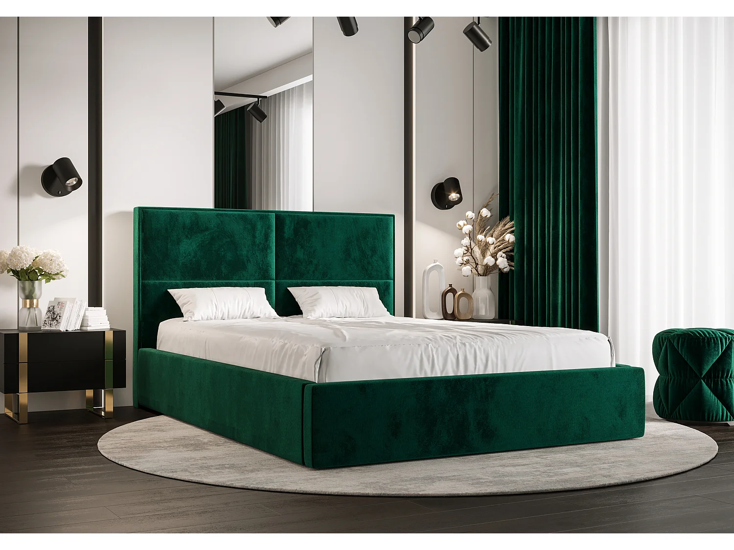 Polsterbett APOLLO 160x200 monolith 37 TOP ANGEBOT mit Kopfteile, gepolstertes, - Matratze und mit Aufbewahrung unter Bett