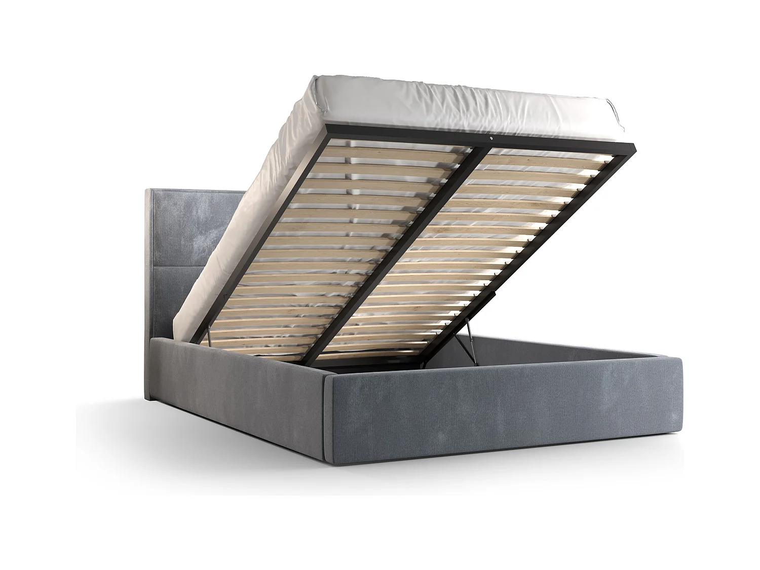 Polsterbett APOLLO 90x200 monolith 97 TOP ANGEBOT mit Kopfteile, gepolstertes, - Matratze und mit Aufbewahrung unter Bett