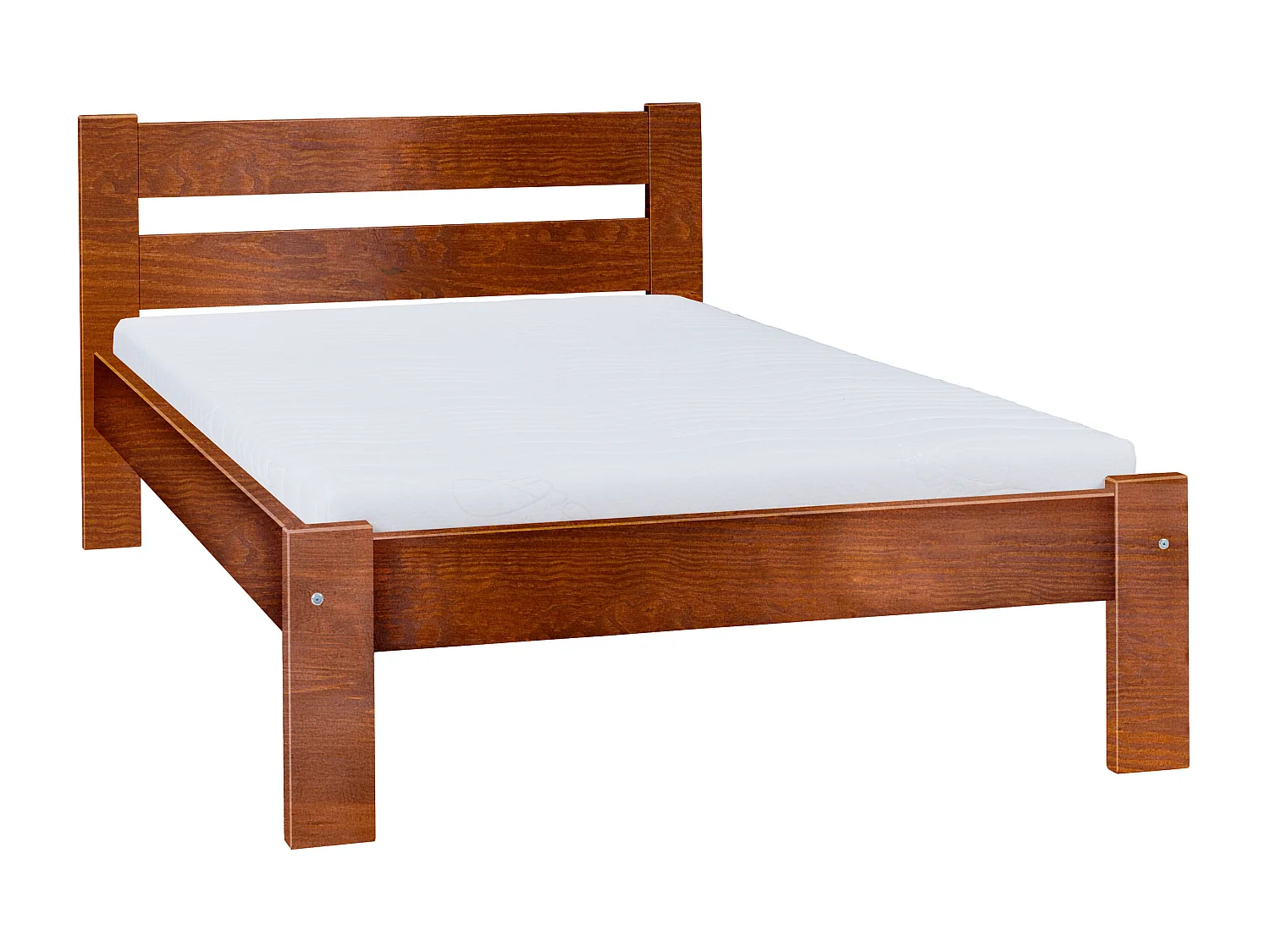 Łóżko 140x200 drewniane Aron, kolor kasztan