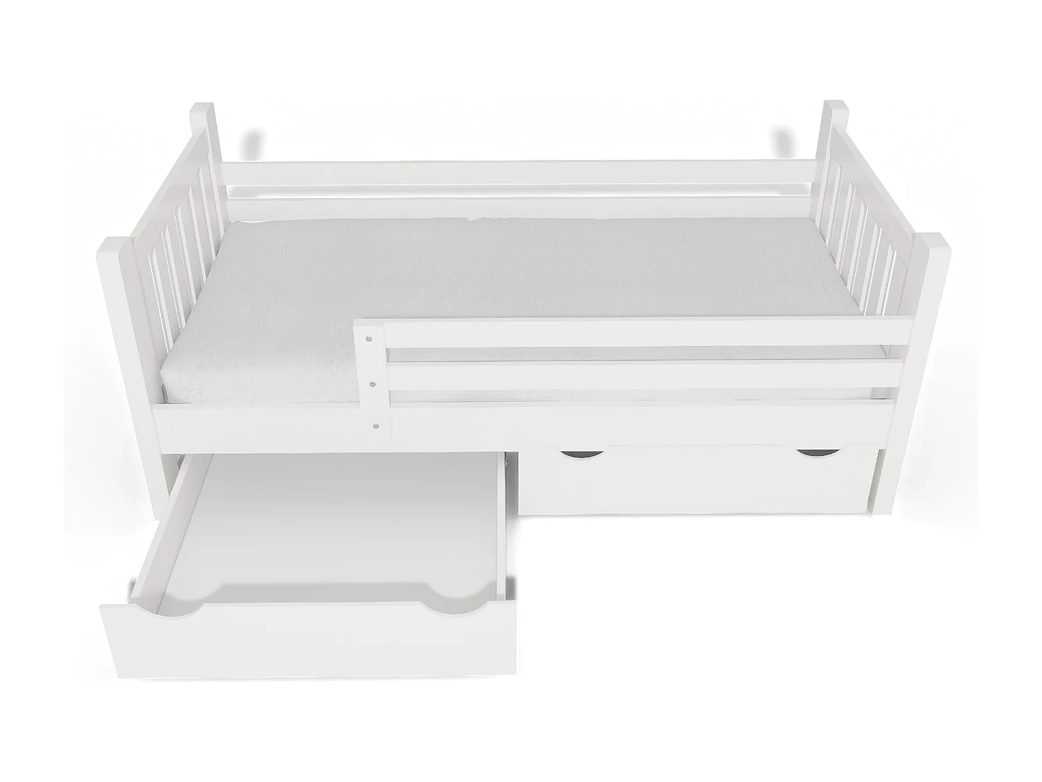 Jugendbett Tina 90x200 aus Holz mit Schubladen, Farbe weiß