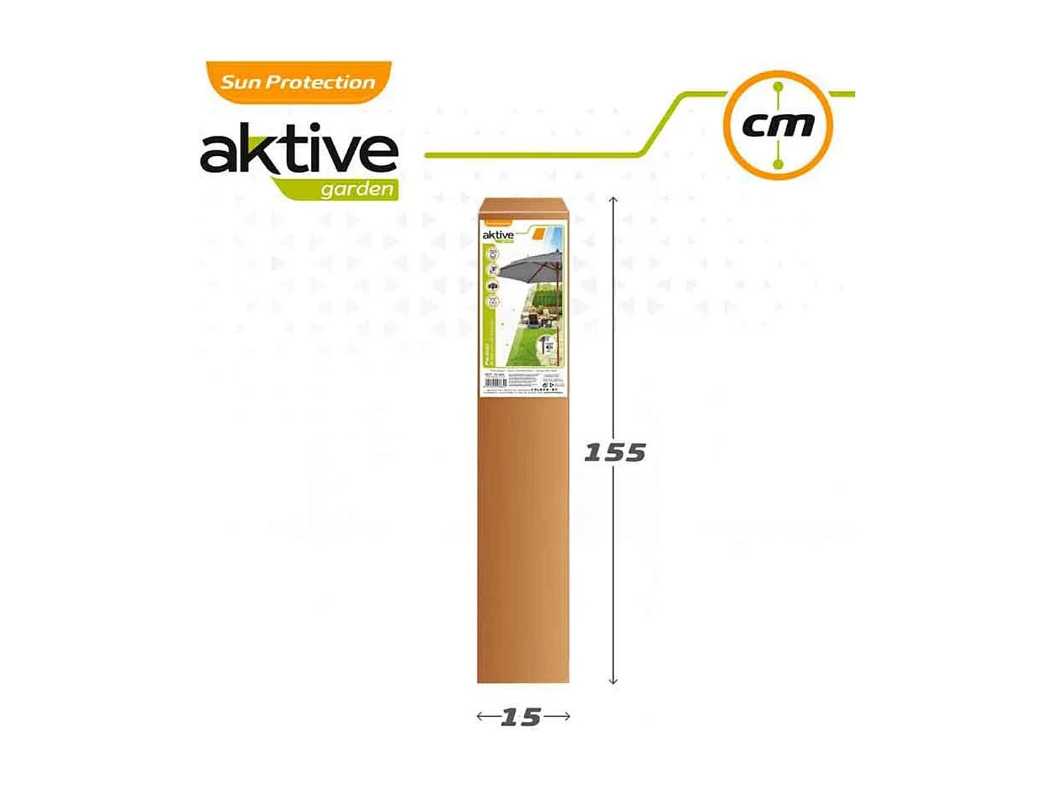 Parasol hexagonal Aktive Garden con mástil de madera antracita Ø300x250 cm