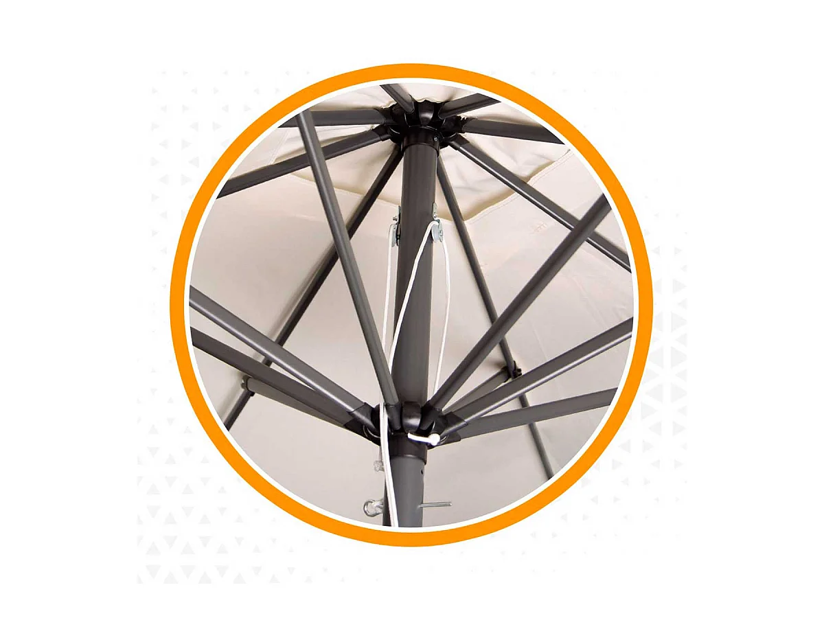 Sombrilla cuadrada Aktive Garden con poleas protección UV50 crema 300x300 cm