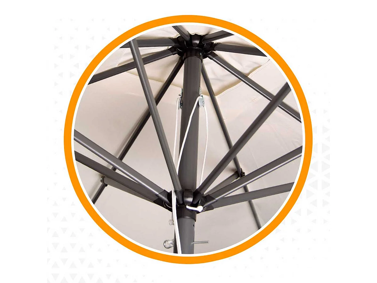 Sombrilla cuadrada Aktive Garden con poleas protección UV50 crema 300x300 cm