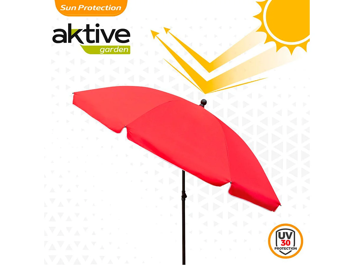 Sombrilla de jardín Aktive con protección UV rojo Ø240cm