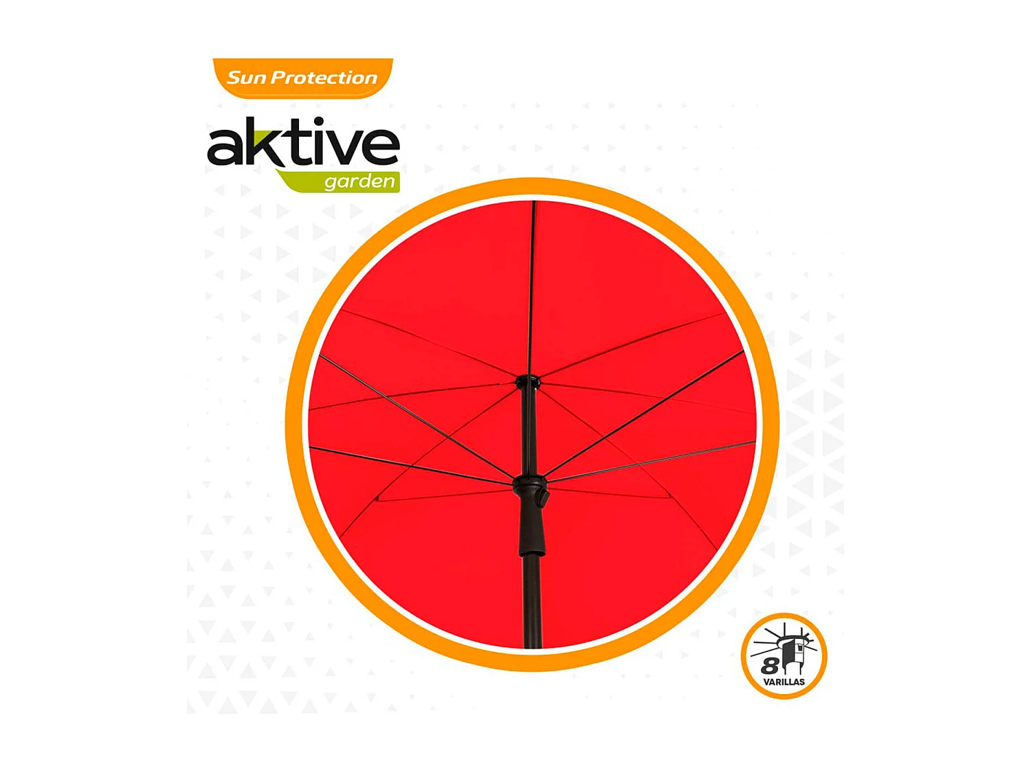 Sombrilla de jardín Aktive con protección UV rojo Ø240cm