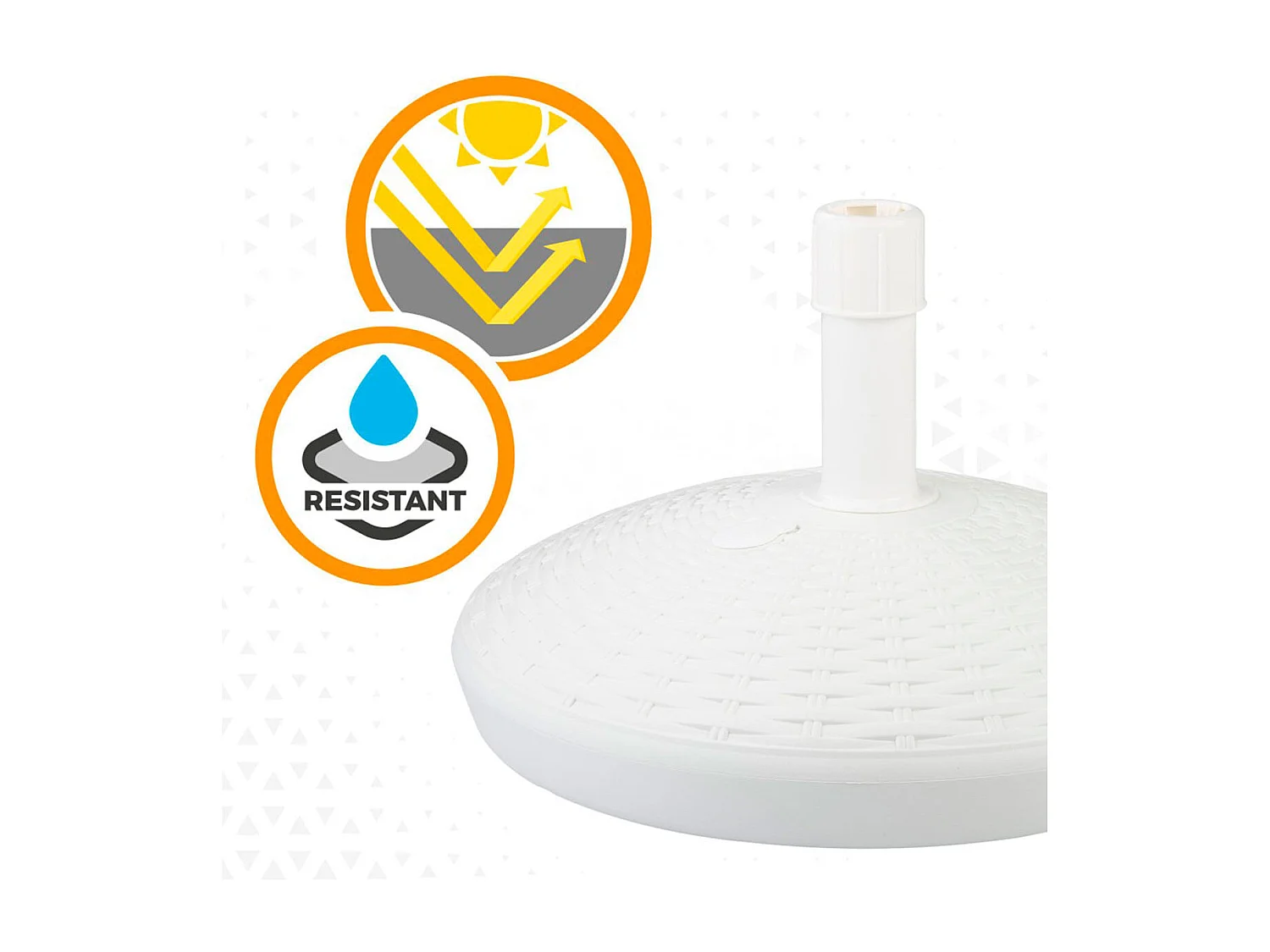 Base para sombrilla Aktive forma circular 30kg blanco 35xØ58 cm