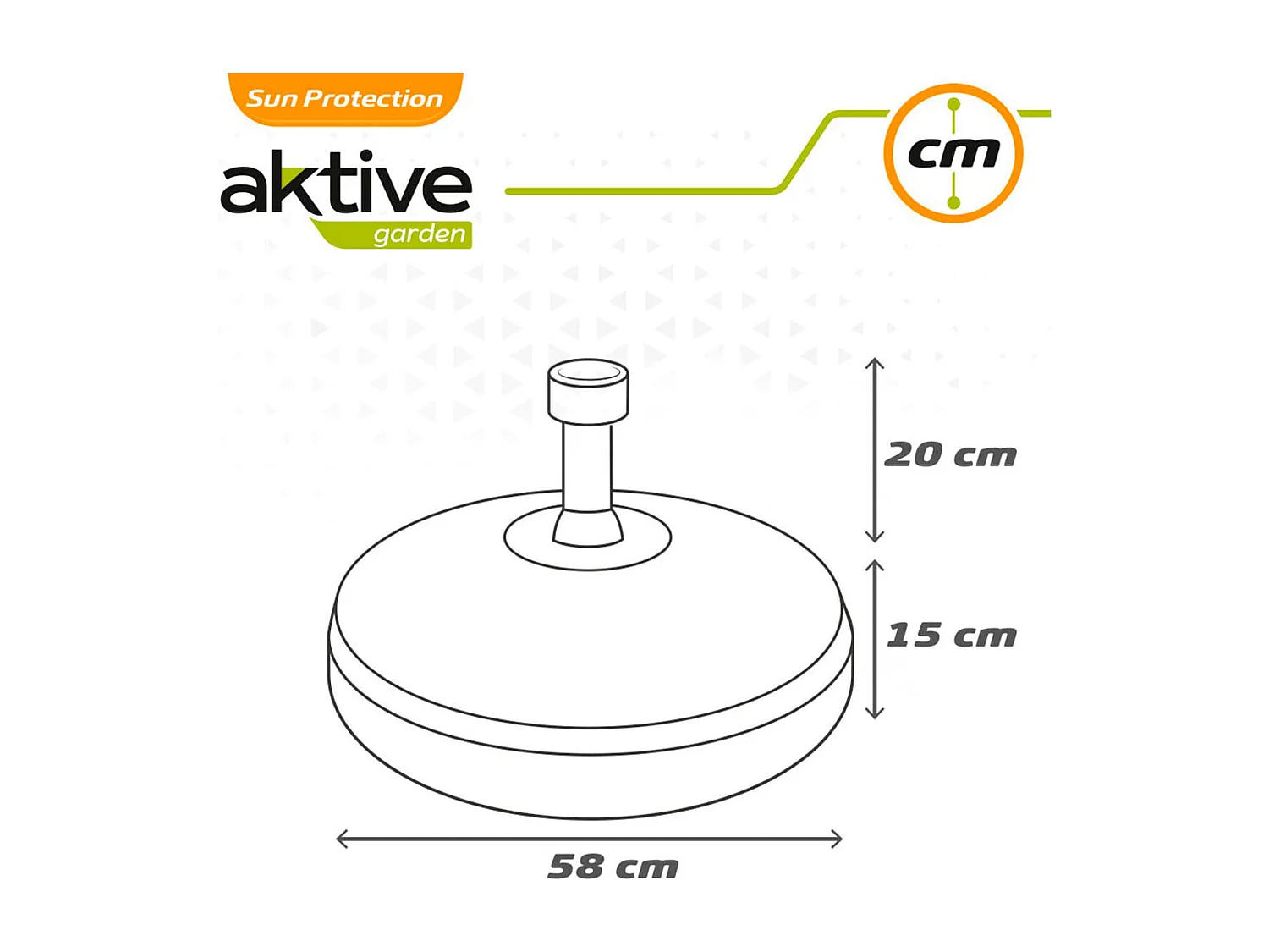 Base para sombrilla Aktive forma circular 30kg blanco 35xØ58 cm