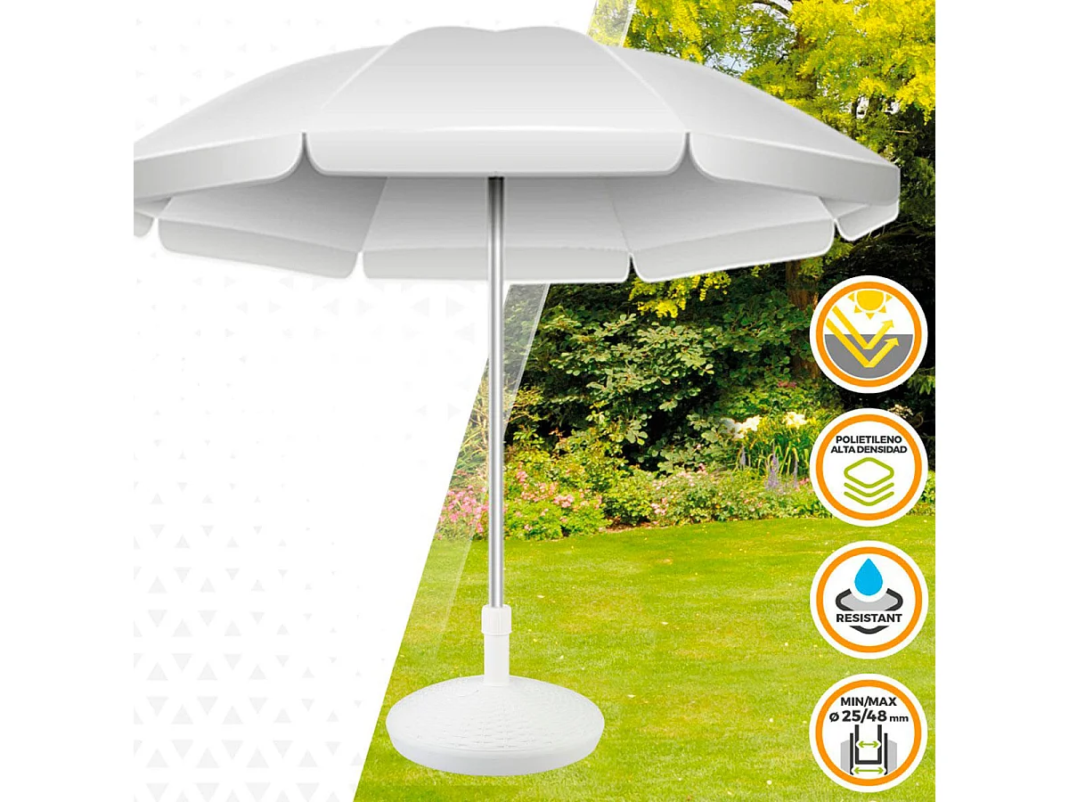 Base para sombrilla Aktive forma circular 30kg blanco 35xØ58 cm