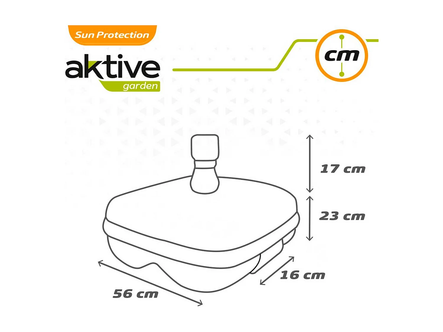 Base para sombrilla Aktive Garden forma cuadrada 48kg antracita 40x56x56 cm