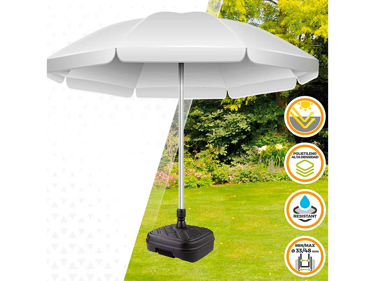 Base para sombrilla Aktive Garden forma cuadrada 48kg antracita 40x56x56 cm